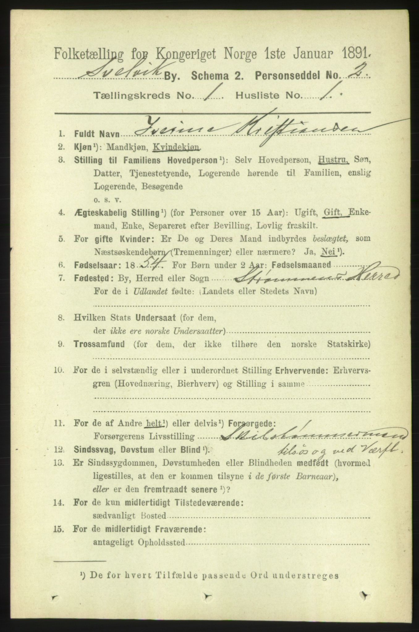 RA, 1891 census for 0701 Svelvik, 1891, p. 552