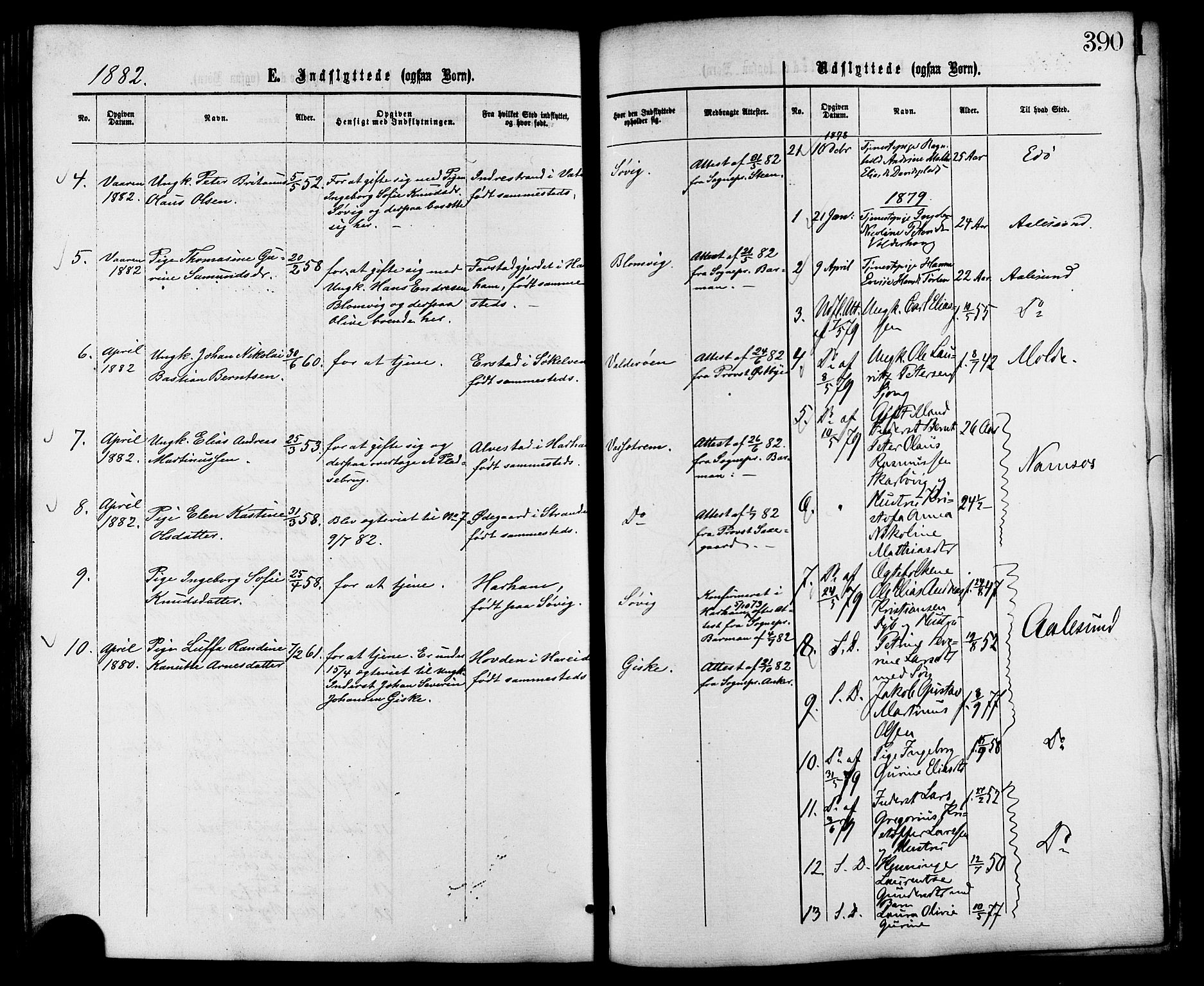 Ministerialprotokoller, klokkerbøker og fødselsregistre - Møre og Romsdal, AV/SAT-A-1454/528/L0399: Parish register (official) no. 528A10, 1864-1879, p. 390