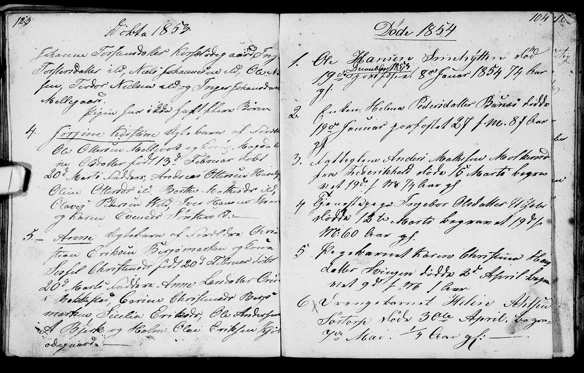 Berg prestekontor Kirkebøker, AV/SAO-A-10902/G/Gc/L0001: Parish register (copy) no. III 1, 1844-1855, p. 123-124