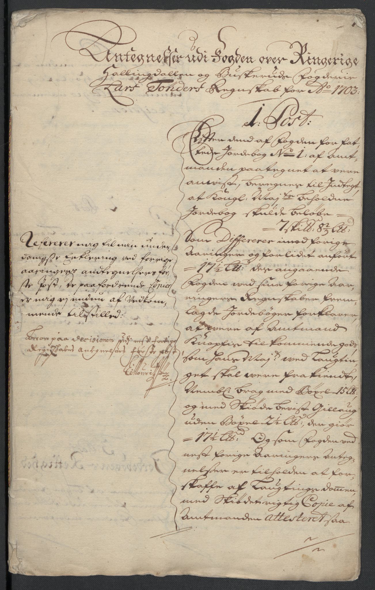 Rentekammeret inntil 1814, Reviderte regnskaper, Fogderegnskap, RA/EA-4092/R22/L1461: Fogderegnskap Ringerike, Hallingdal og Buskerud, 1703, p. 340