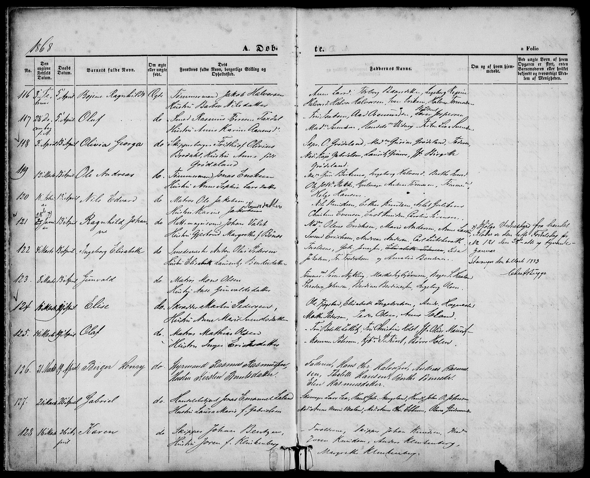 St. Petri sokneprestkontor, AV/SAST-A-101813/001/30/30BA/L0008: Parish register (official) no. A 8, 1868-1876, p. 3