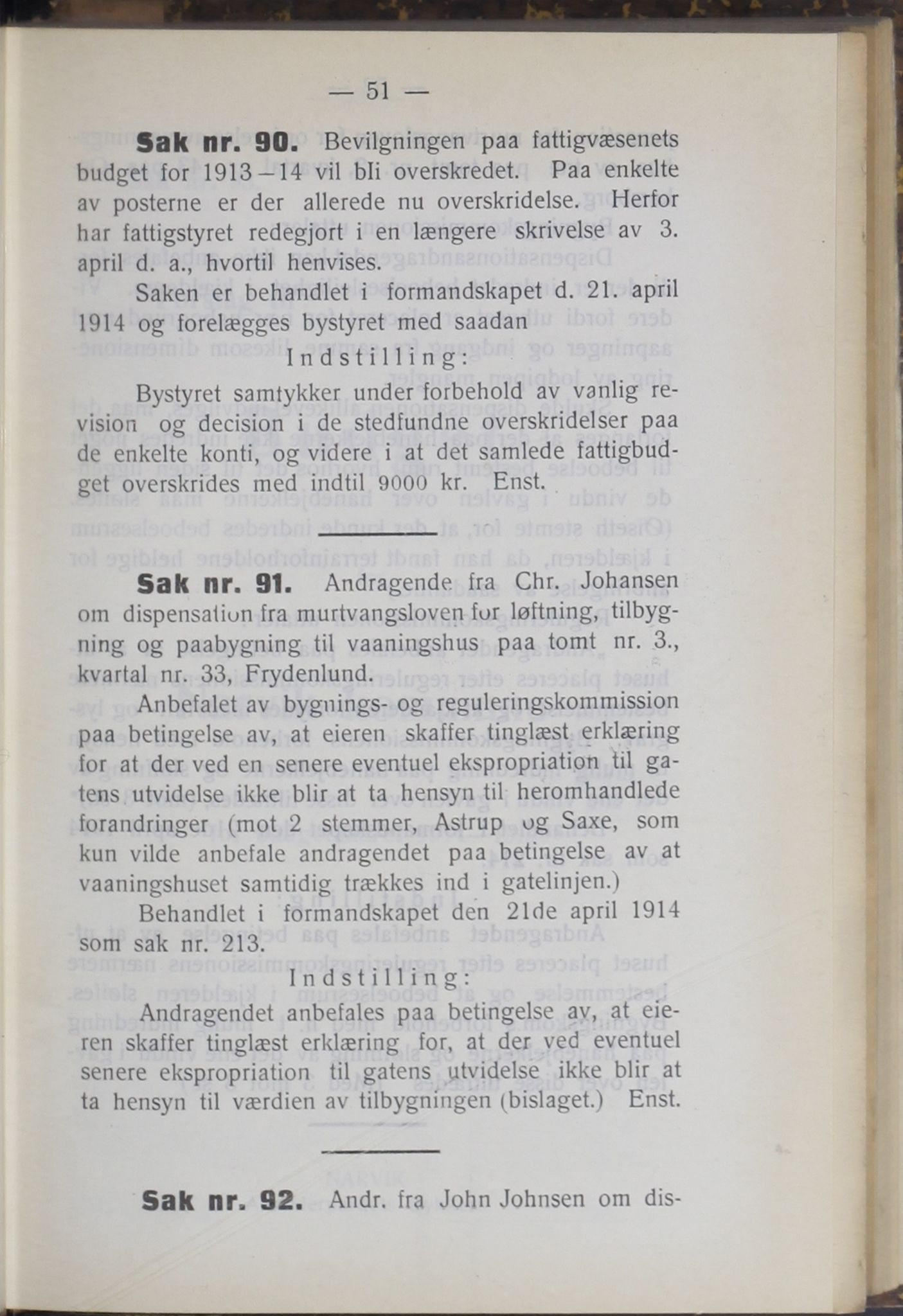 Narvik kommune. Formannskap , AIN/K-18050.150/A/Ab/L0004: Møtebok, 1914