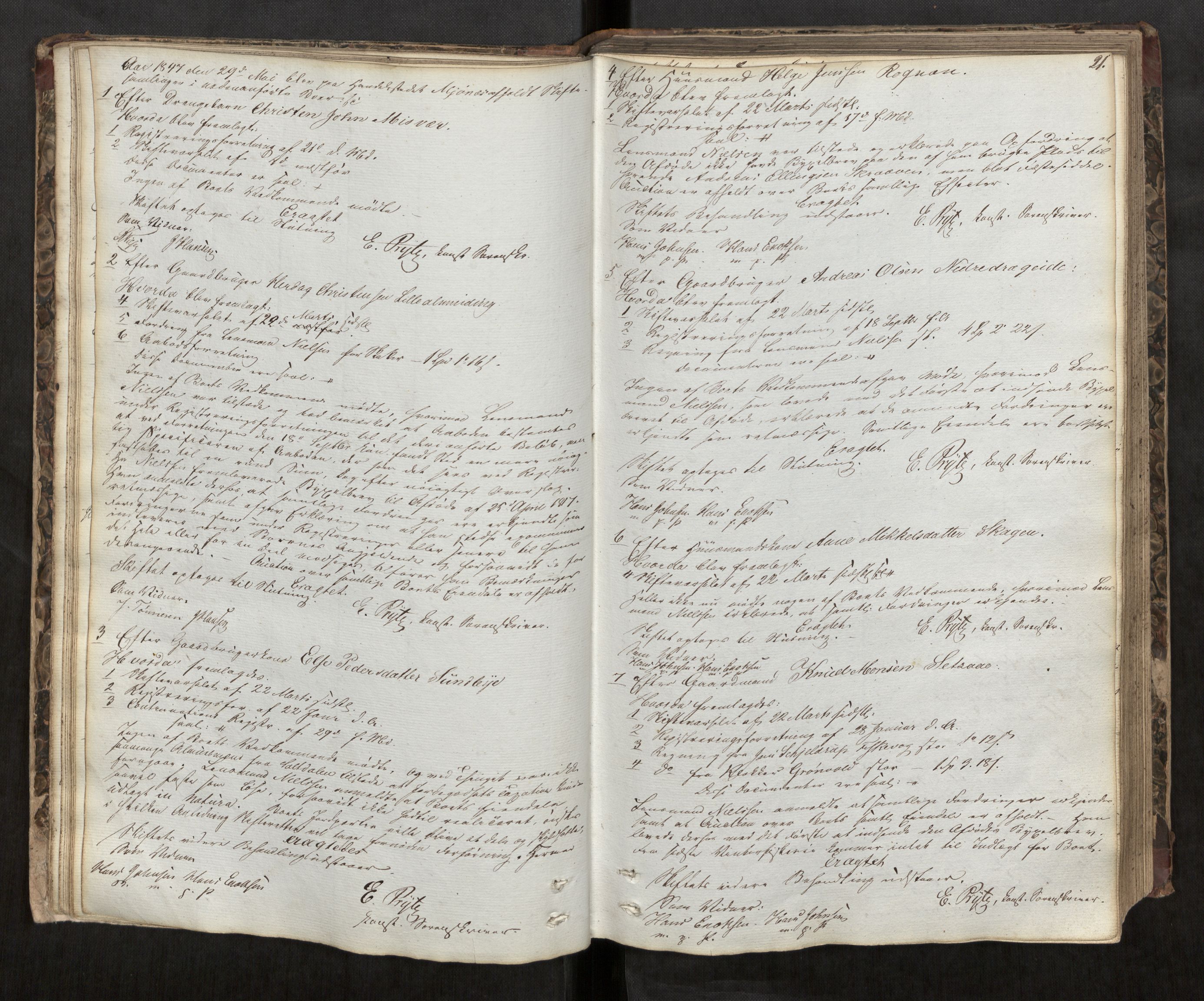 Salten sorenskriveri, AV/SAT-A-4578/1/3/3B/L0001: Skiftebehandlingsprotokoll, 1846-1853, p. 21