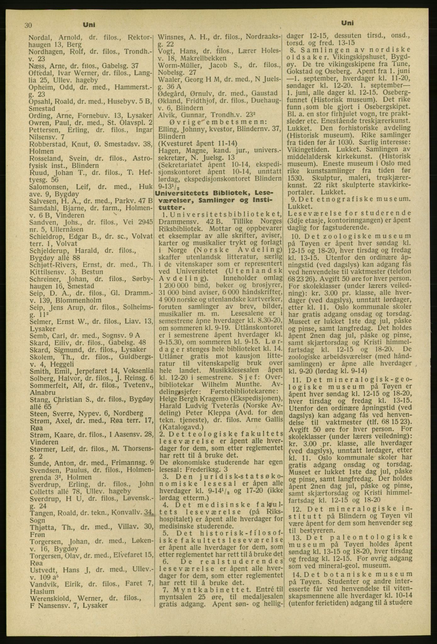 Kristiania/Oslo adressebok, PUBL/-, 1953, p. 30