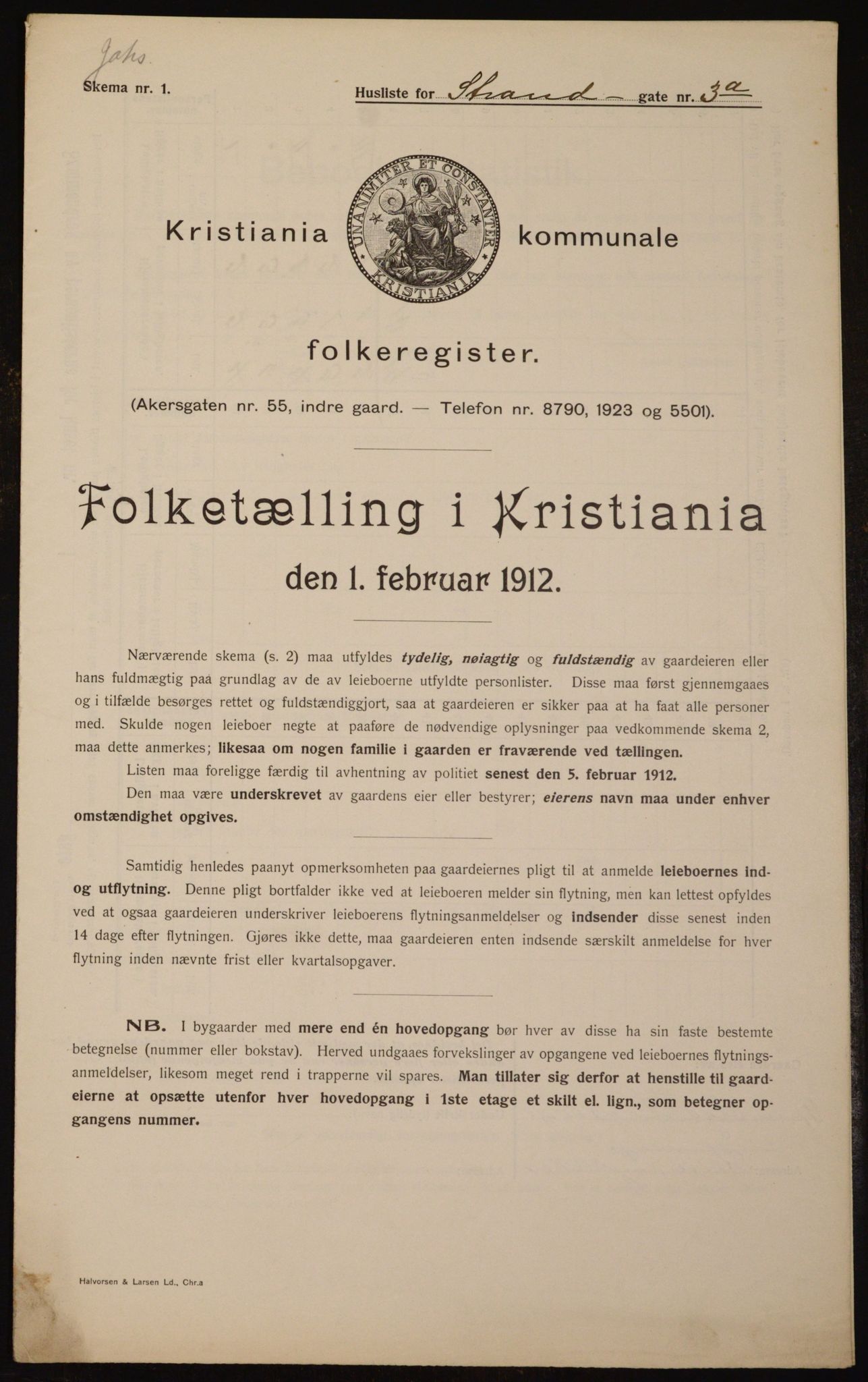 OBA, Municipal Census 1912 for Kristiania, 1912, p. 103695