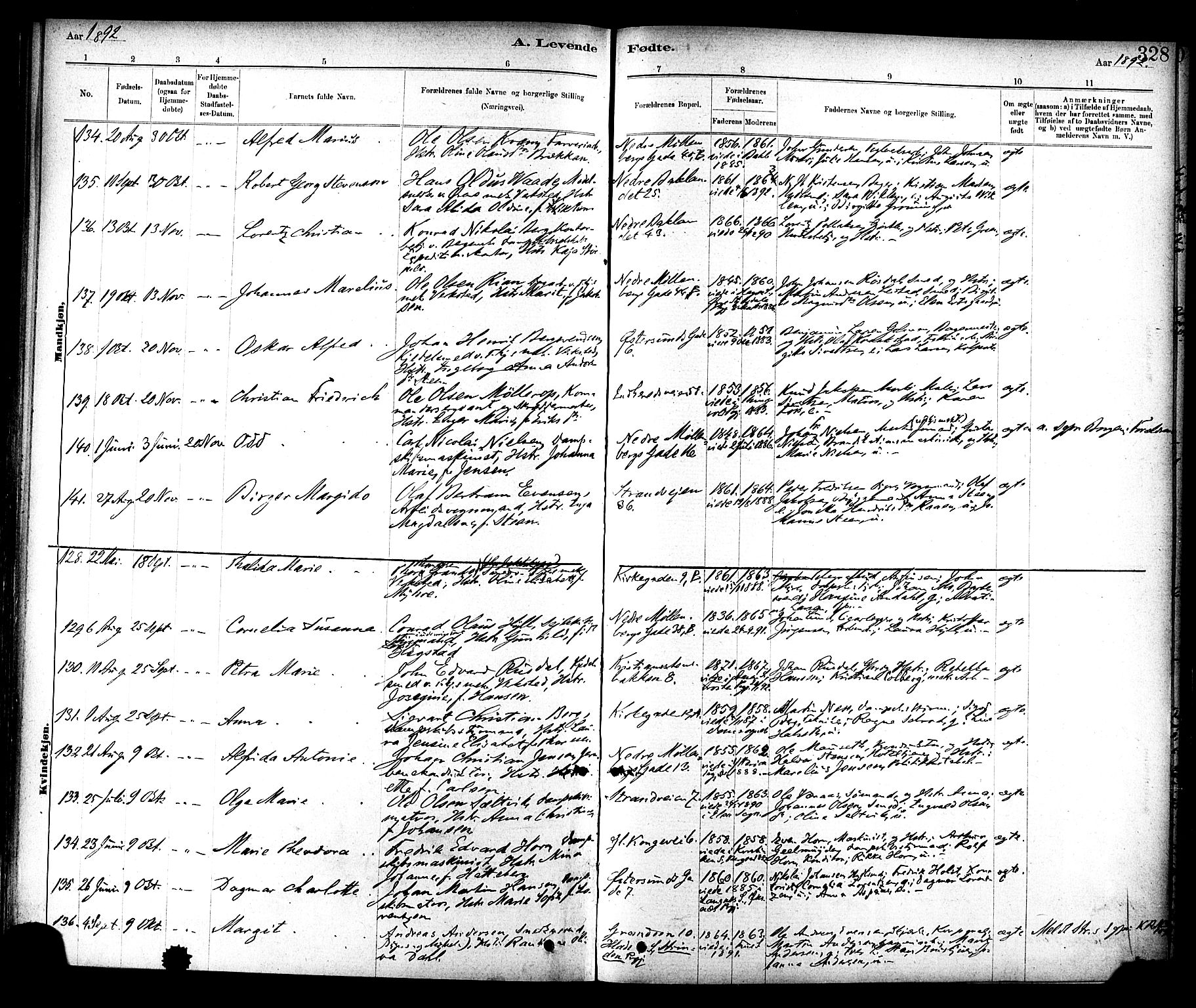 Ministerialprotokoller, klokkerbøker og fødselsregistre - Sør-Trøndelag, AV/SAT-A-1456/604/L0188: Parish register (official) no. 604A09, 1878-1892, p. 328