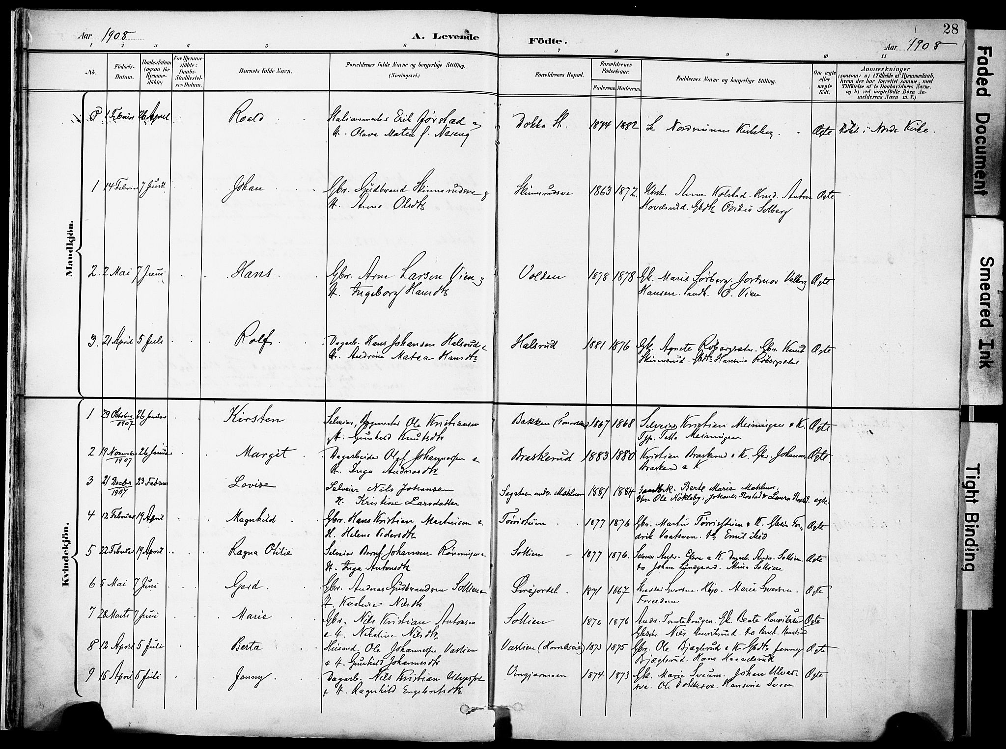 Nordre Land prestekontor, SAH/PREST-124/H/Ha/Haa/L0006: Parish register (official) no. 6, 1897-1914, p. 28