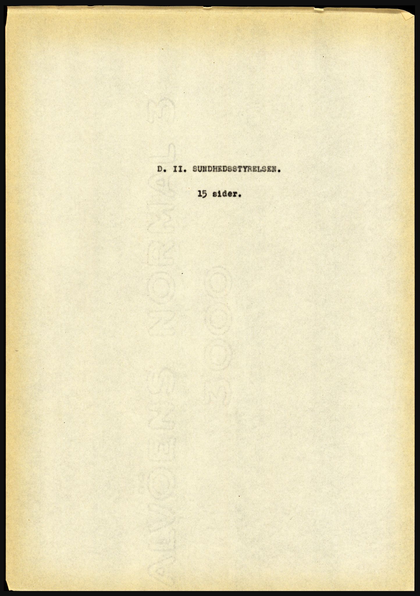 Riksarkivet, Seksjon for eldre arkiv og spesialsamlinger, AV/RA-EA-6797/H/Ha, 1953