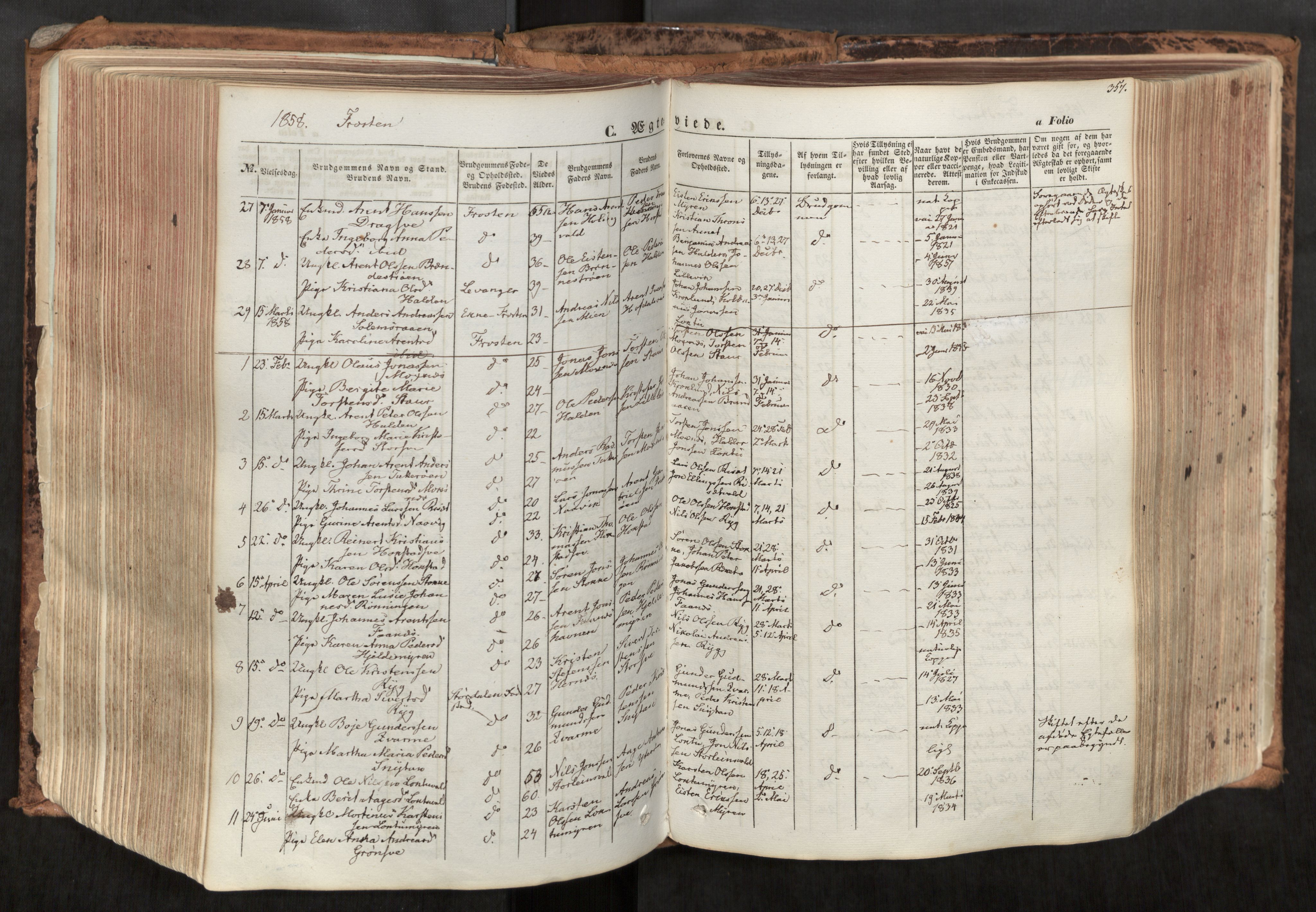 Ministerialprotokoller, klokkerbøker og fødselsregistre - Nord-Trøndelag, SAT/A-1458/713/L0116: Parish register (official) no. 713A07, 1850-1877, p. 357
