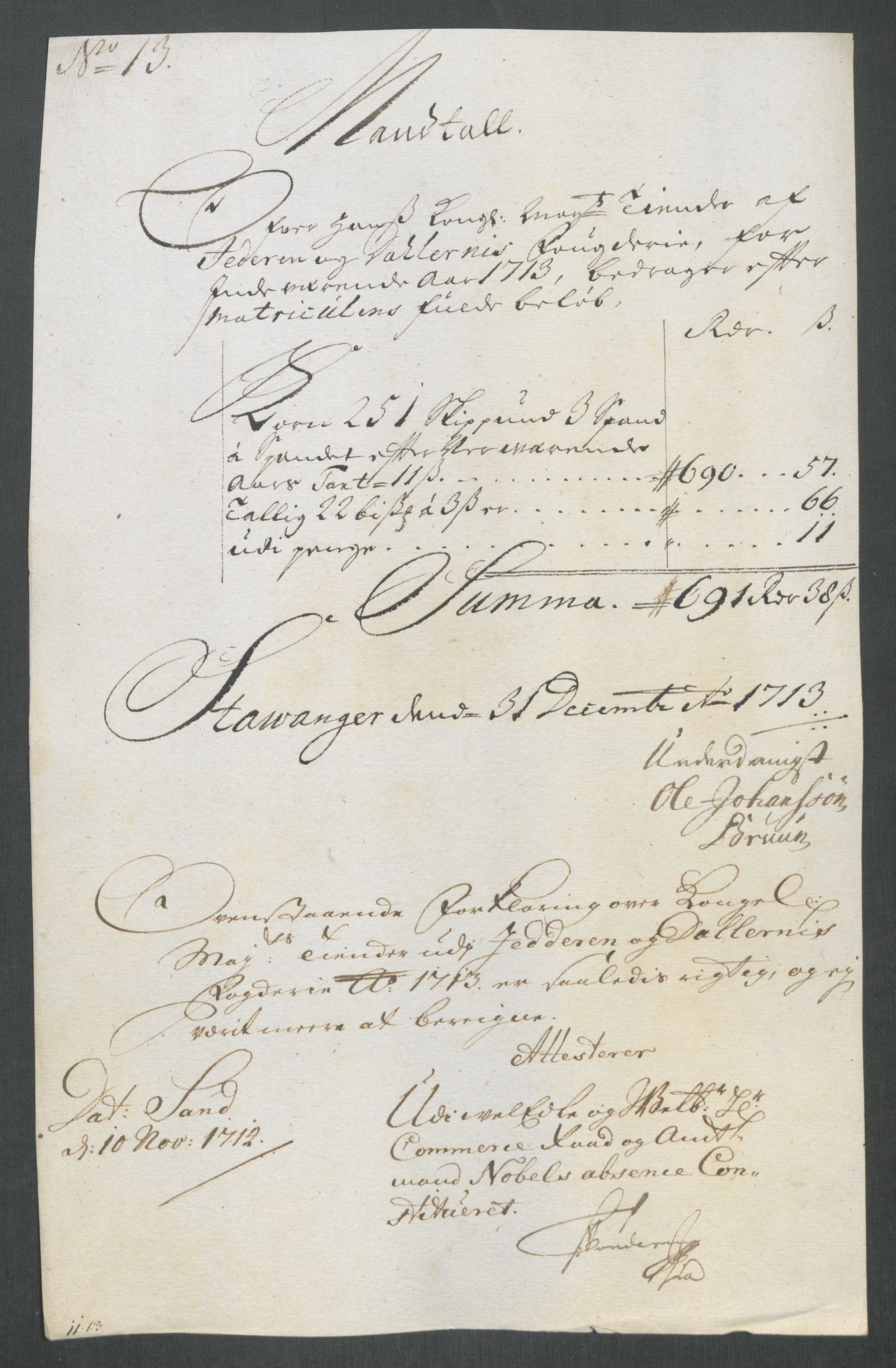 Rentekammeret inntil 1814, Reviderte regnskaper, Fogderegnskap, RA/EA-4092/R46/L2738: Fogderegnskap Jæren og Dalane, 1713-1714, p. 53