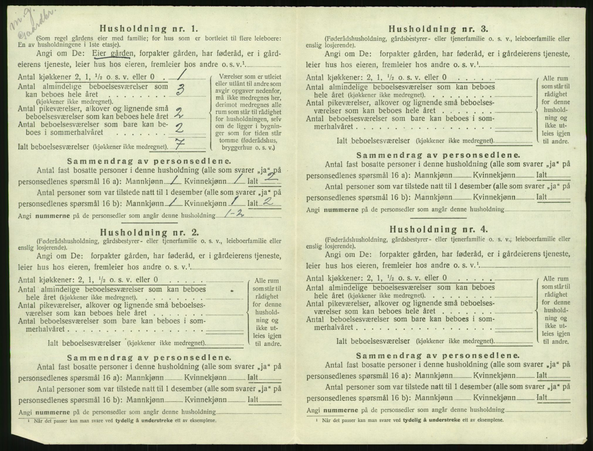 SAT, 1920 census for Øksendal, 1920, p. 116