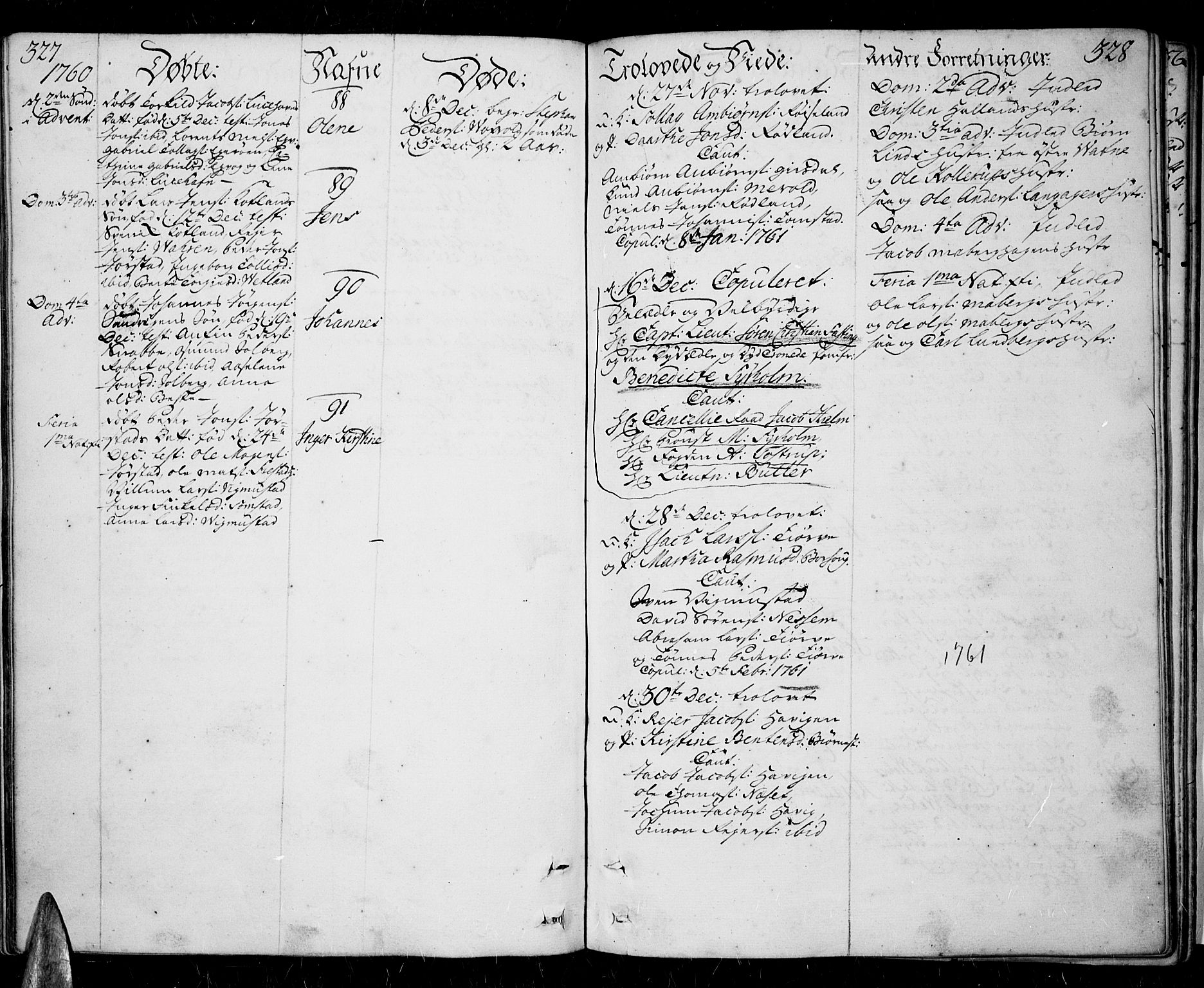 Lista sokneprestkontor, AV/SAK-1111-0027/F/Fa/L0003: Parish register (official) no. A 3 /1, 1743-1767, p. 327-328