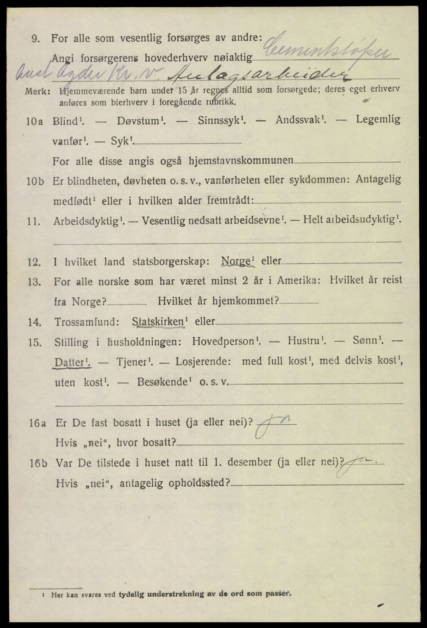 SAK, 1920 census for Åmli, 1920, p. 2318