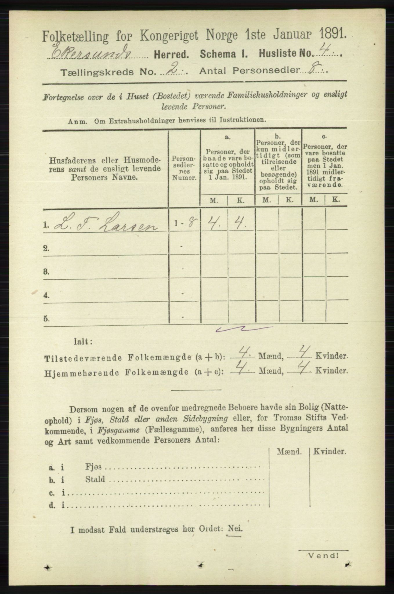 RA, 1891 census for 1116 Eigersund herred, 1891, p. 375