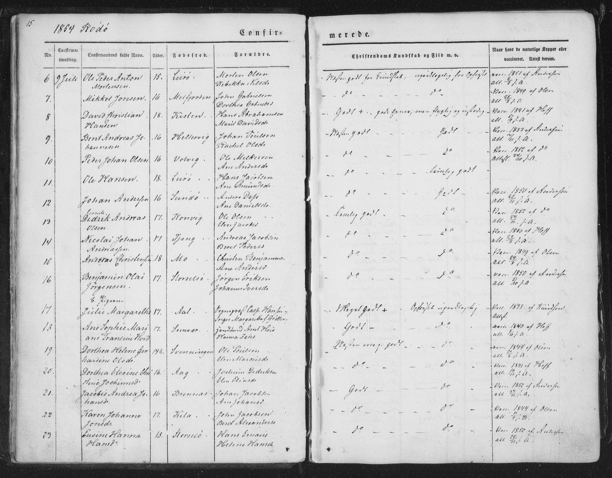 Ministerialprotokoller, klokkerbøker og fødselsregistre - Nordland, SAT/A-1459/841/L0604: Parish register (official) no. 841A09 /1, 1845-1862, p. 15