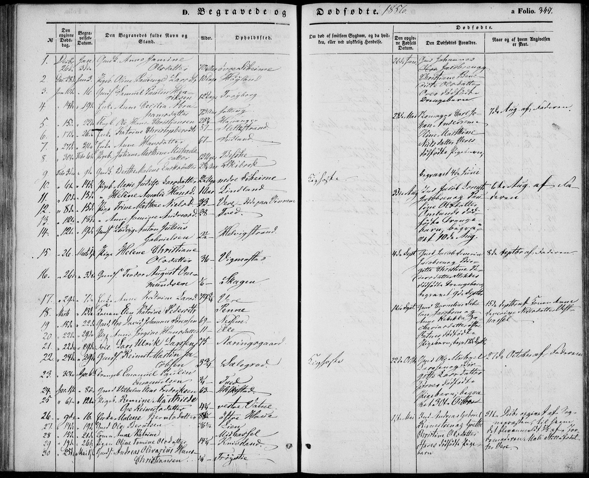 Lista sokneprestkontor, AV/SAK-1111-0027/F/Fb/L0002: Parish register (copy) no. B 2, 1847-1862, p. 347