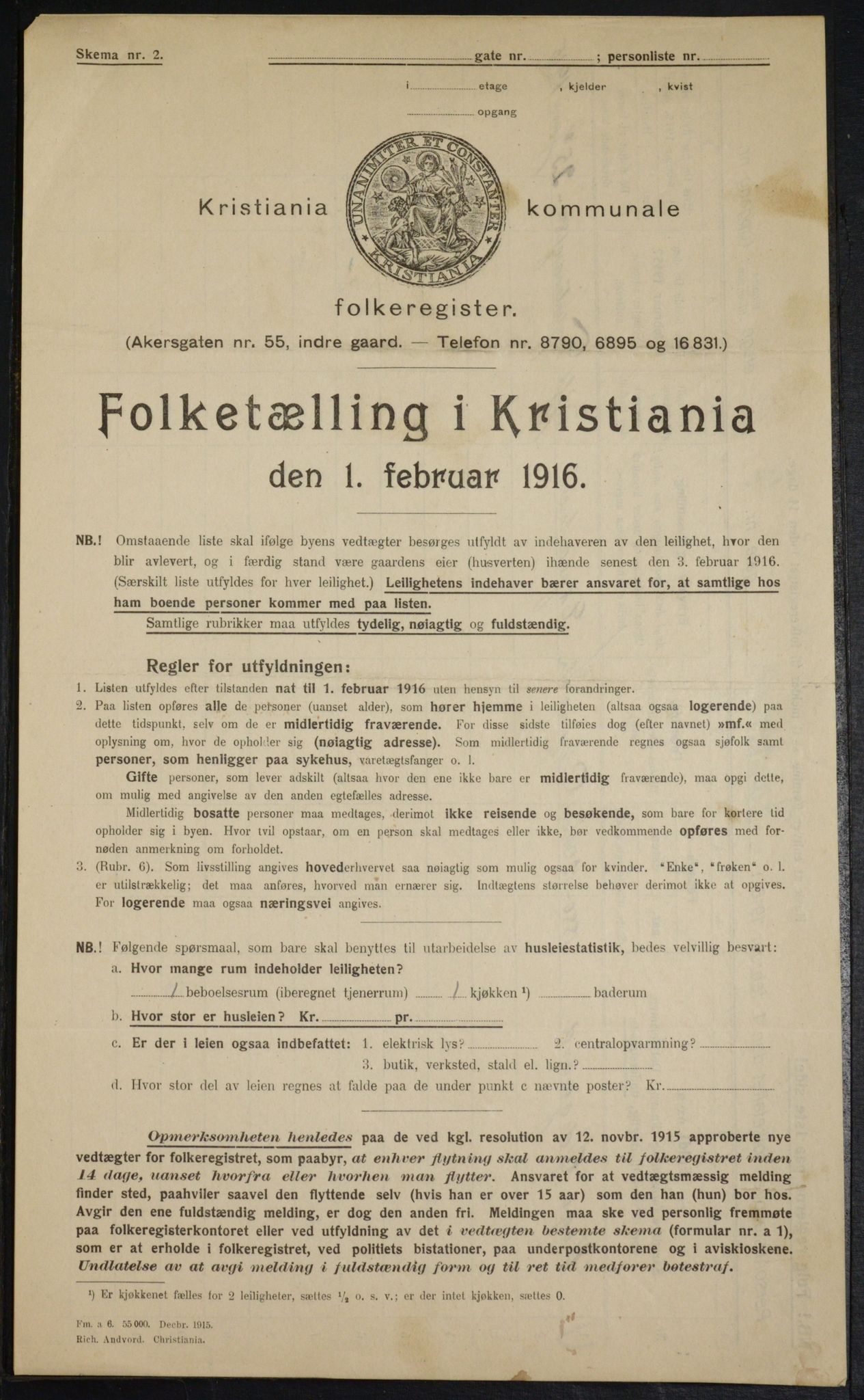 OBA, Municipal Census 1916 for Kristiania, 1916, p. 24045