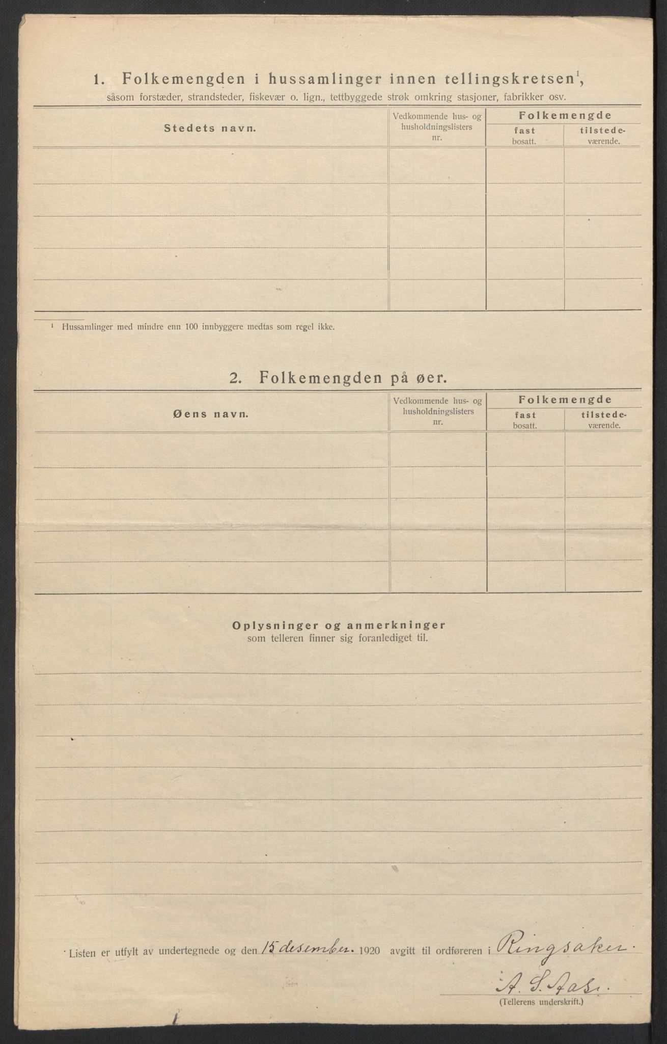 SAH, 1920 census for Ringsaker, 1920, p. 83