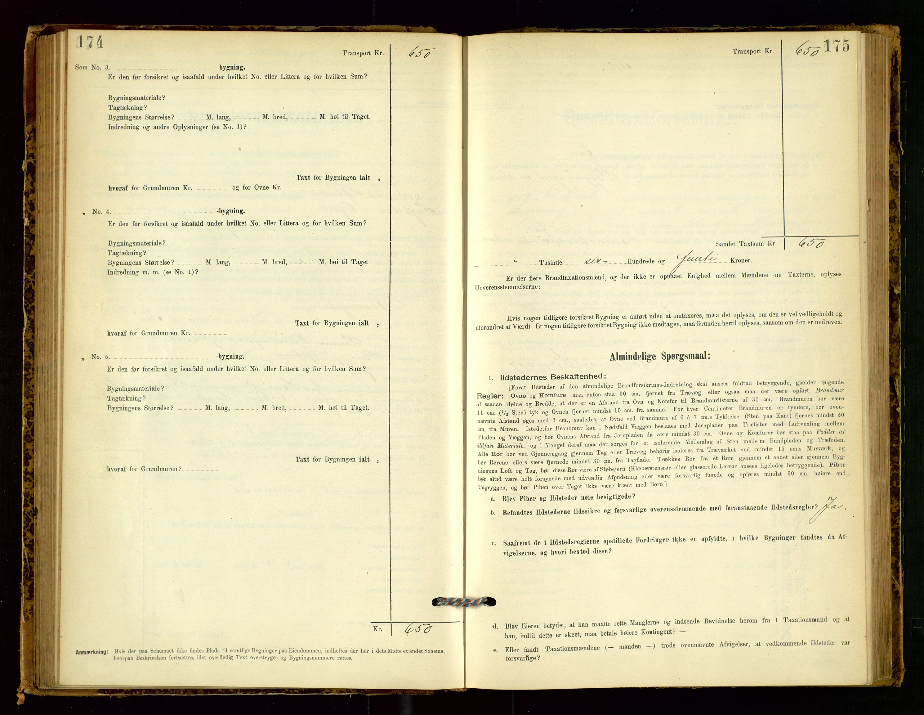 Eigersund lensmannskontor, SAST/A-100171/Gob/L0001: Skjemaprotokoll, 1894-1909, p. 174-175