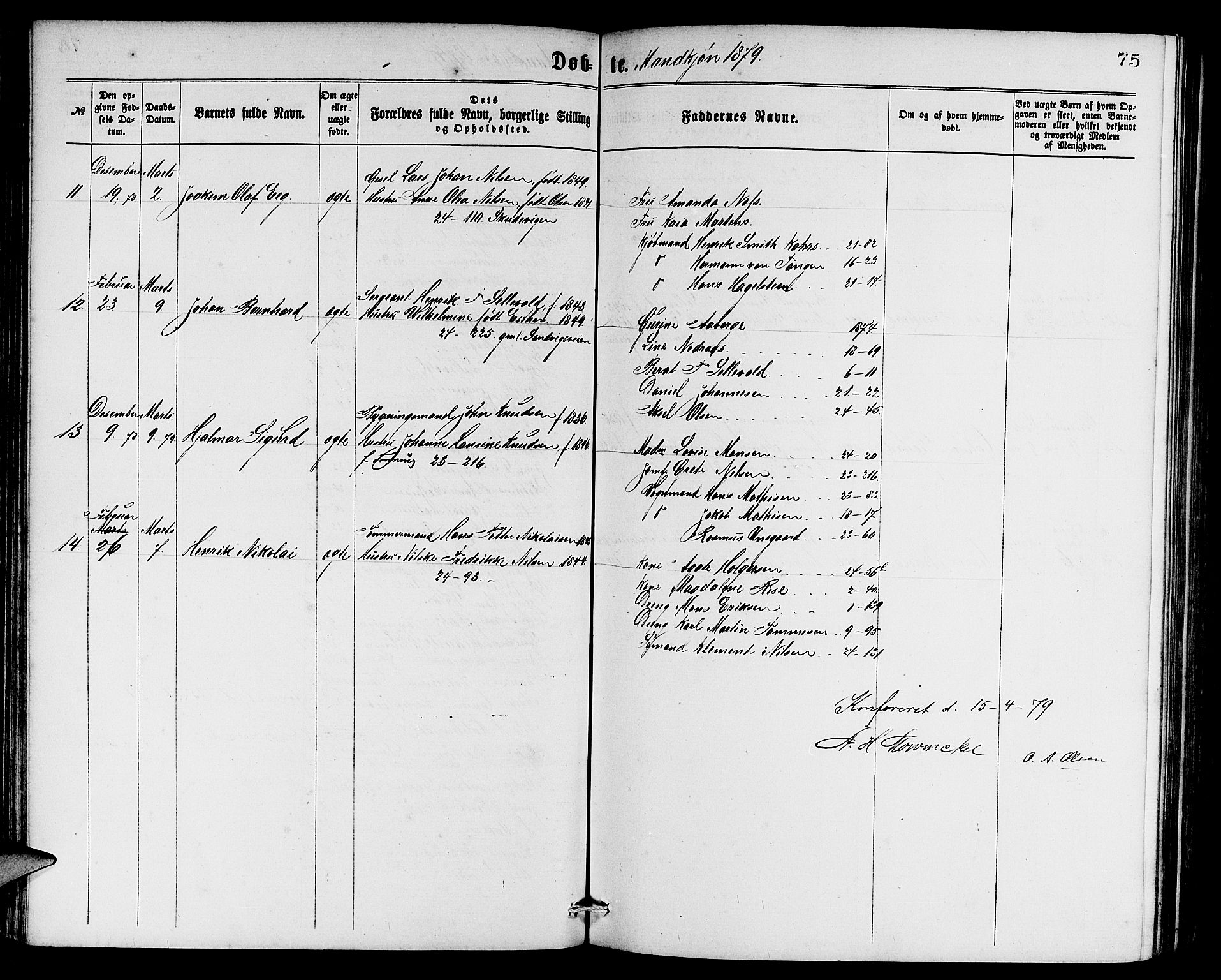 Sandviken Sokneprestembete, AV/SAB-A-77601/H/Hb: Parish register (copy) no. A 1, 1867-1879, p. 75