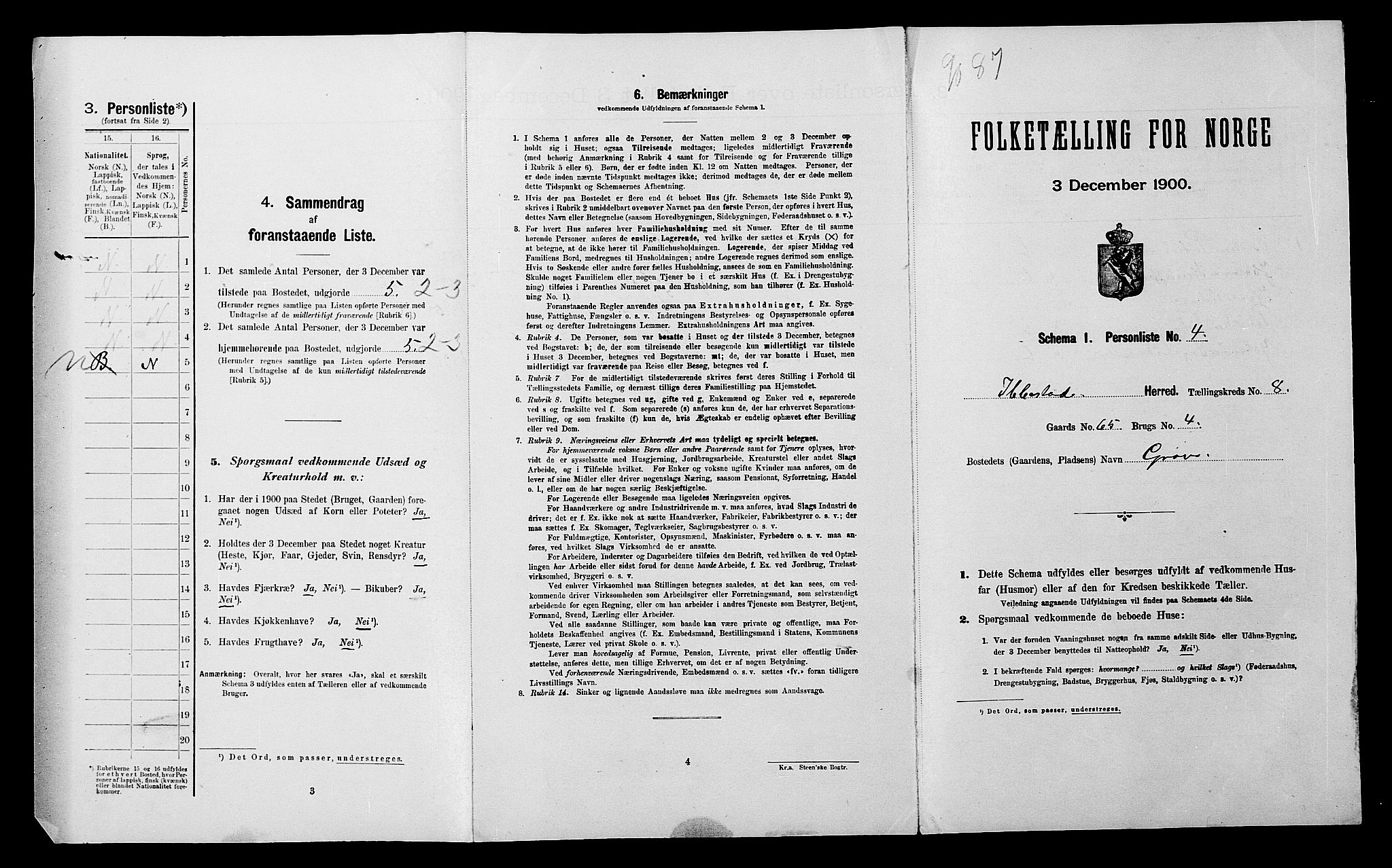 SATØ, 1900 census for Ibestad, 1900, p. 1074