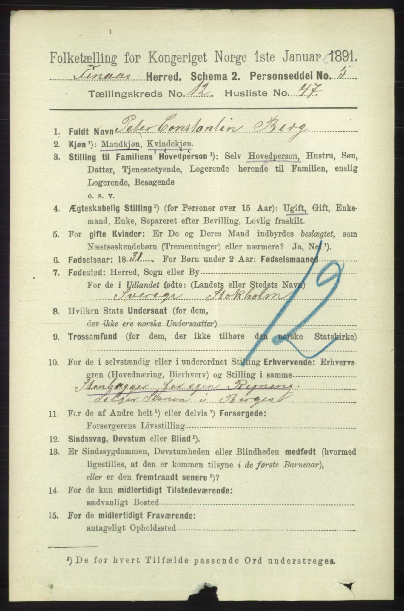 RA, 1891 census for 1218 Finnås, 1891, p. 5574