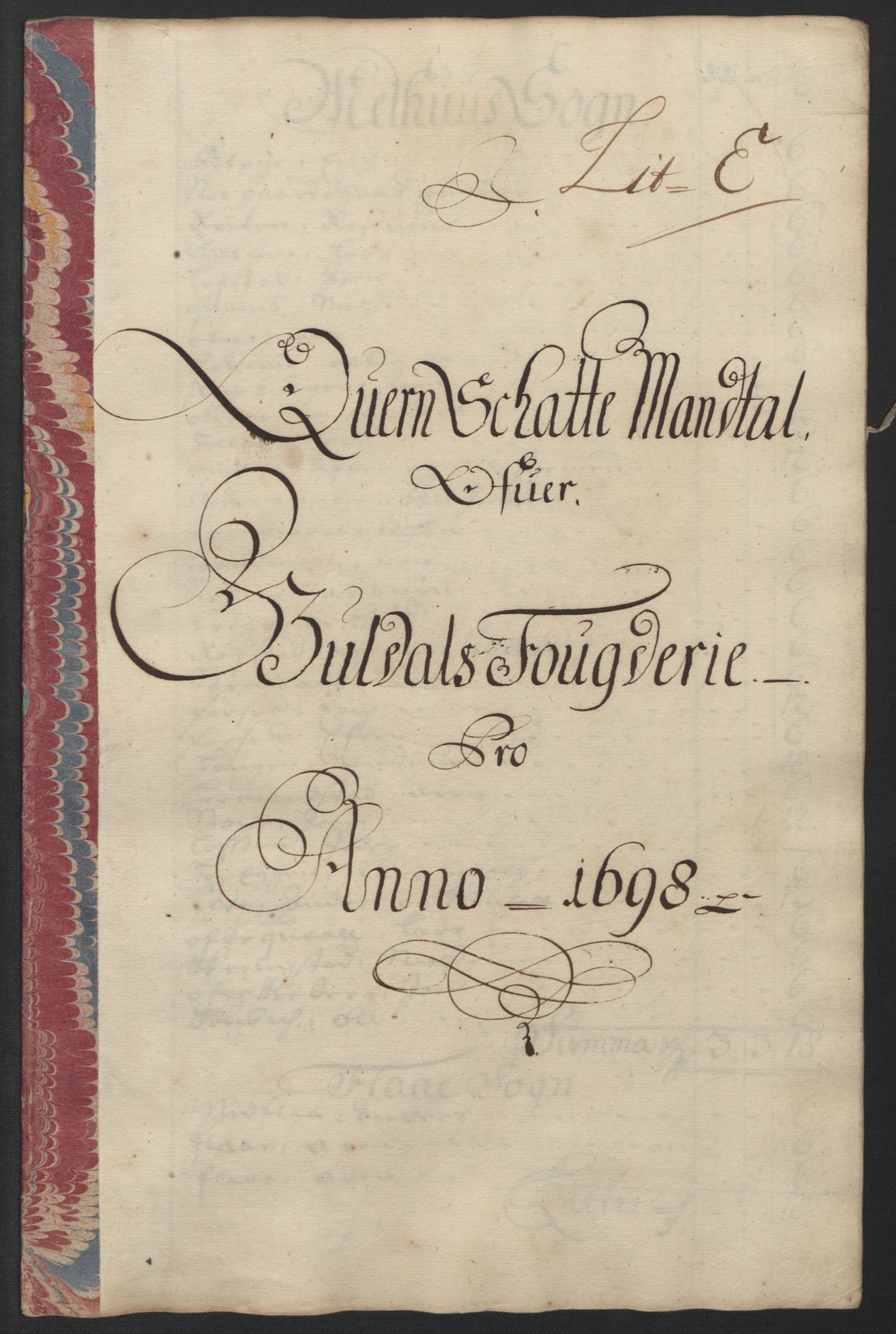 Rentekammeret inntil 1814, Reviderte regnskaper, Fogderegnskap, RA/EA-4092/R60/L3948: Fogderegnskap Orkdal og Gauldal, 1698, p. 336