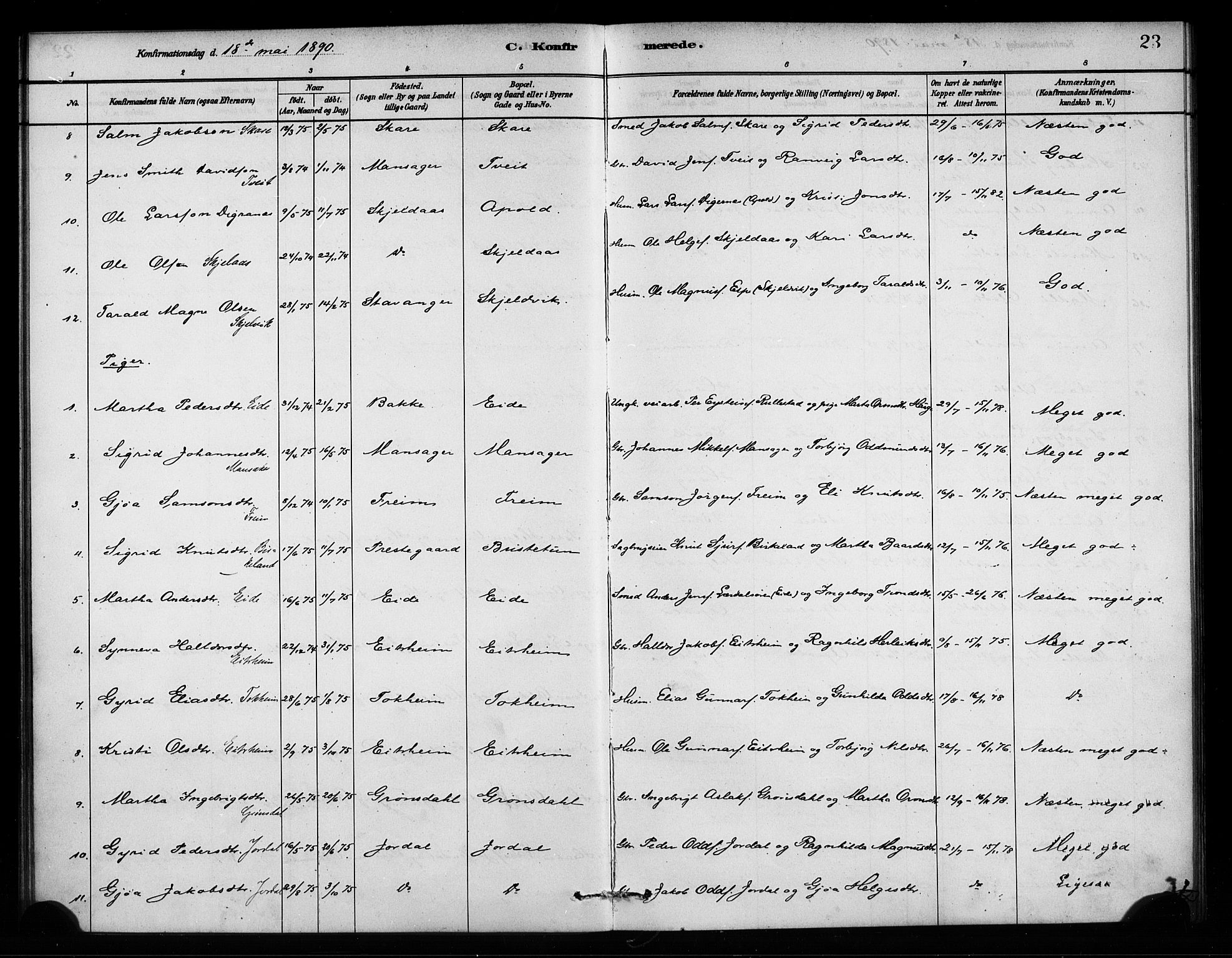 Odda Sokneprestembete, AV/SAB-A-77201/H/Haa: Parish register (official) no. A 2, 1880-1915, p. 23