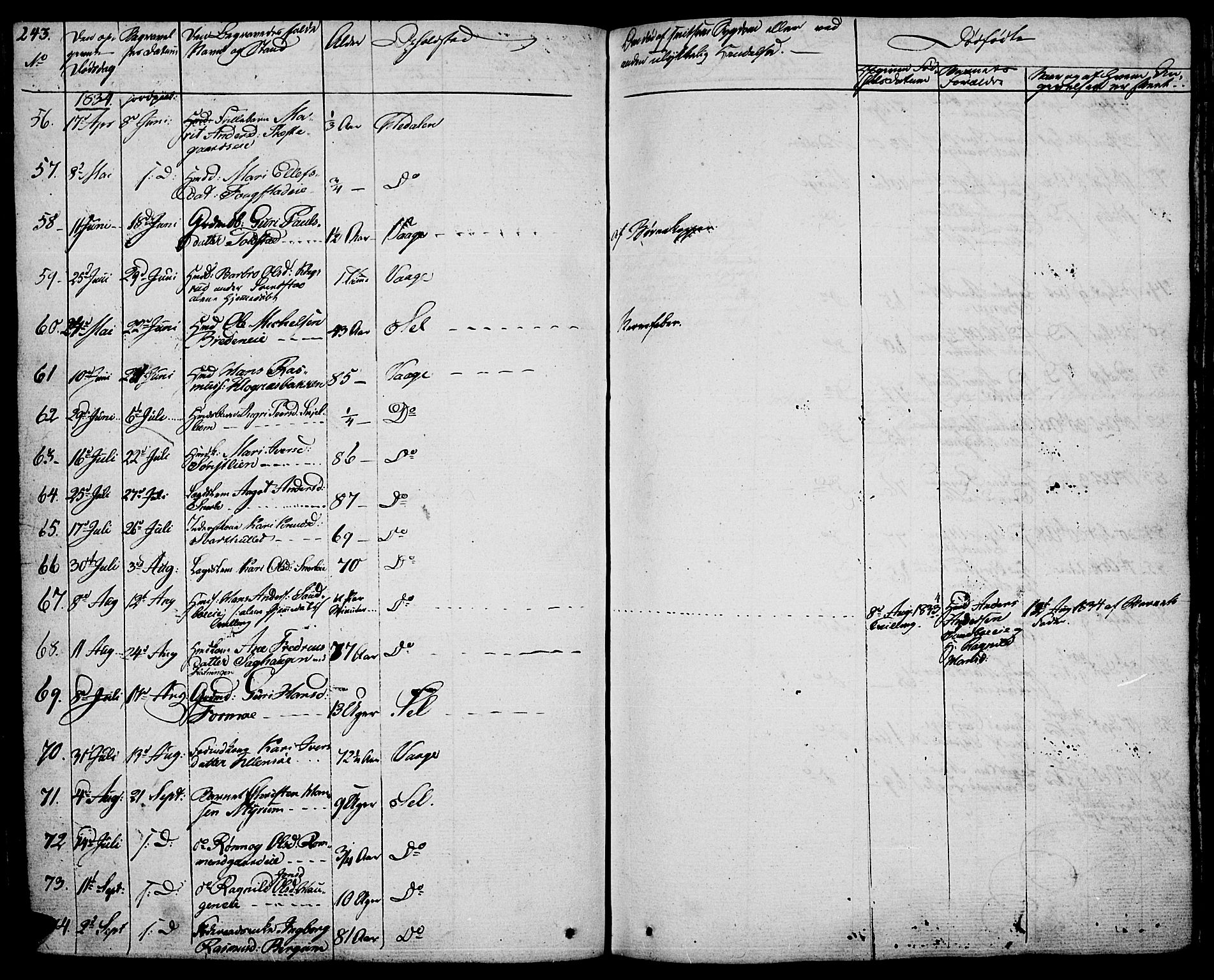 Vågå prestekontor, AV/SAH-PREST-076/H/Ha/Haa/L0004: Parish register (official) no. 4 /1, 1827-1842, p. 243