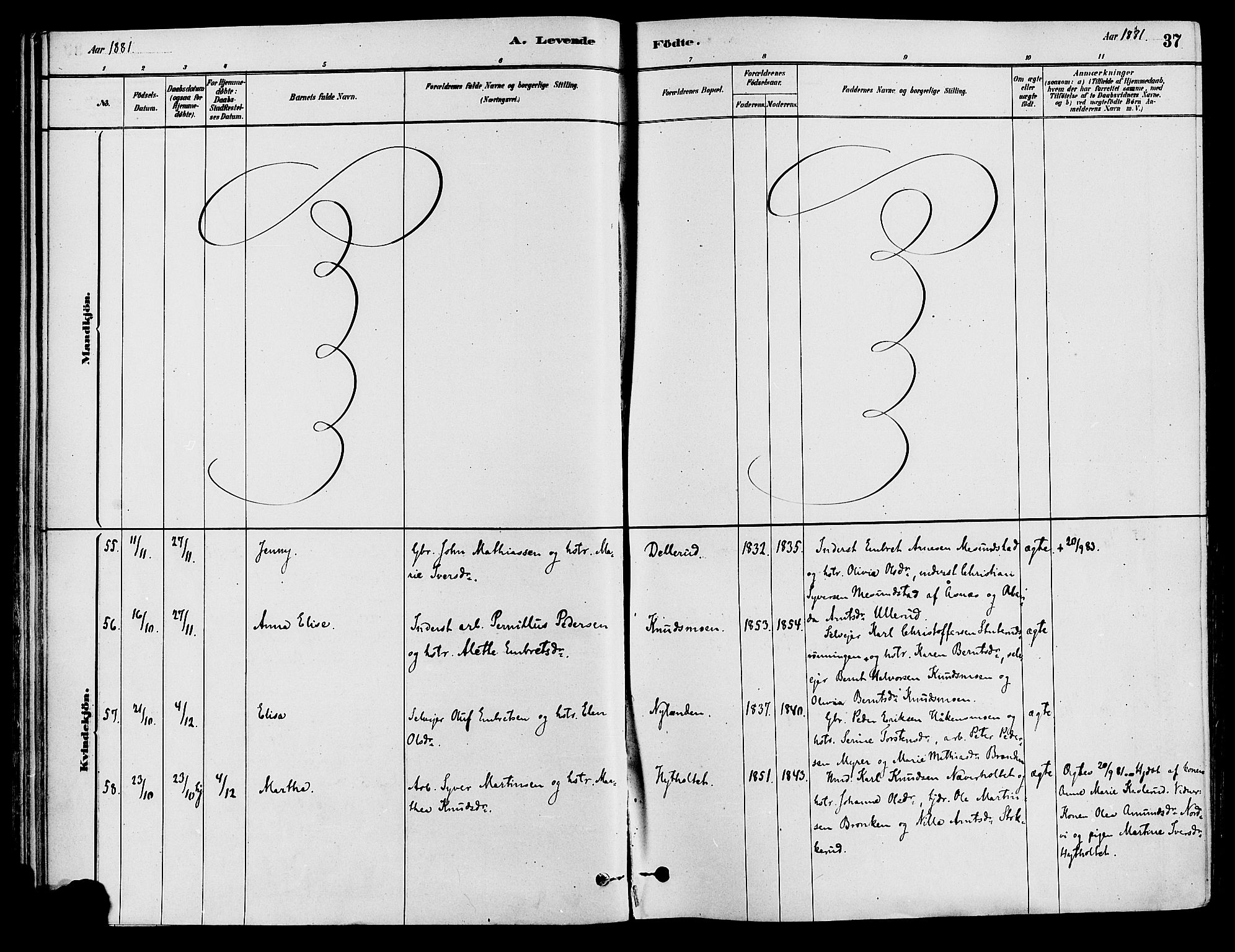 Våler prestekontor, Hedmark, SAH/PREST-040/H/Ha/Haa/L0002: Parish register (official) no. 3, 1879-1911, p. 37