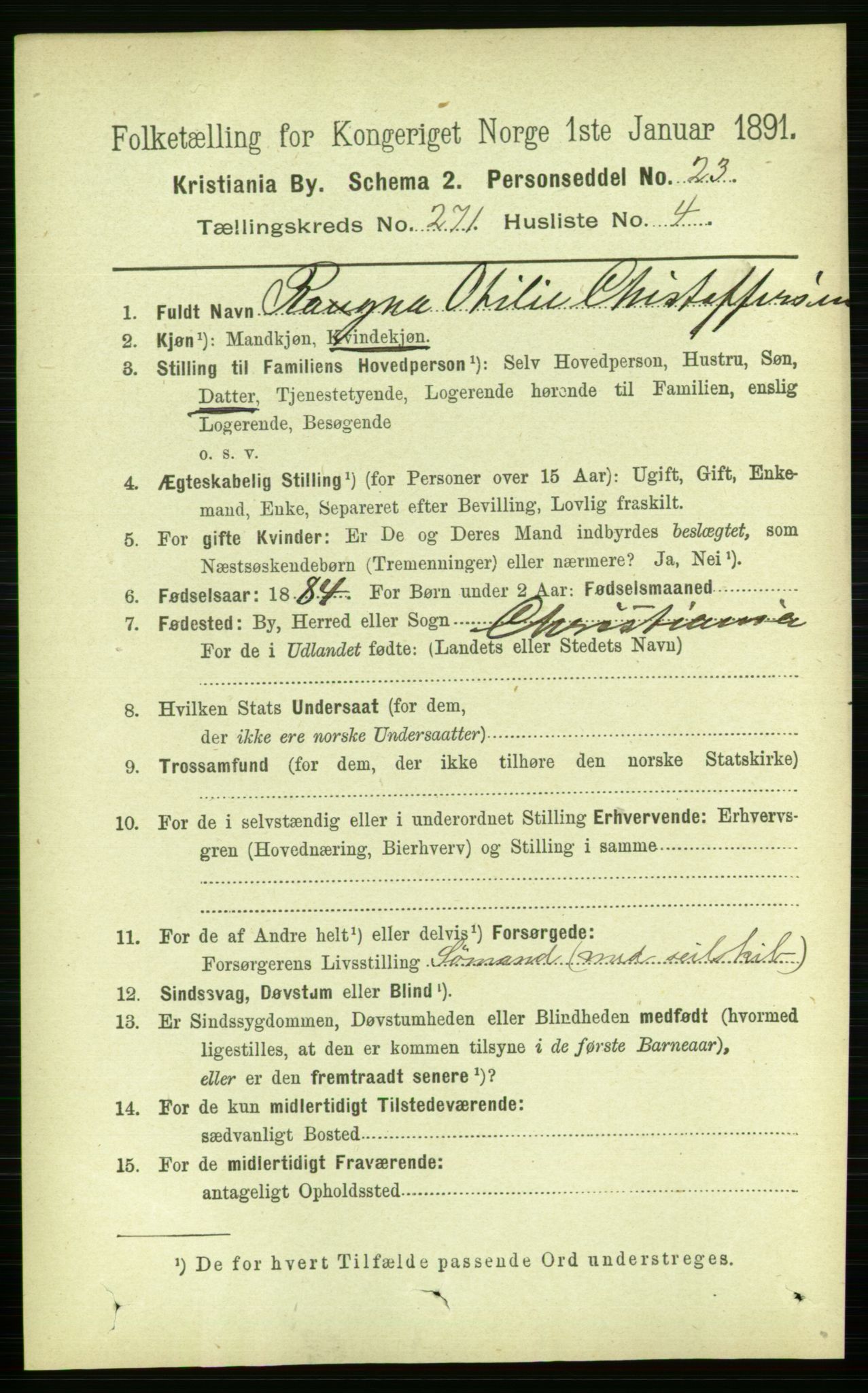 RA, 1891 census for 0301 Kristiania, 1891, p. 164701
