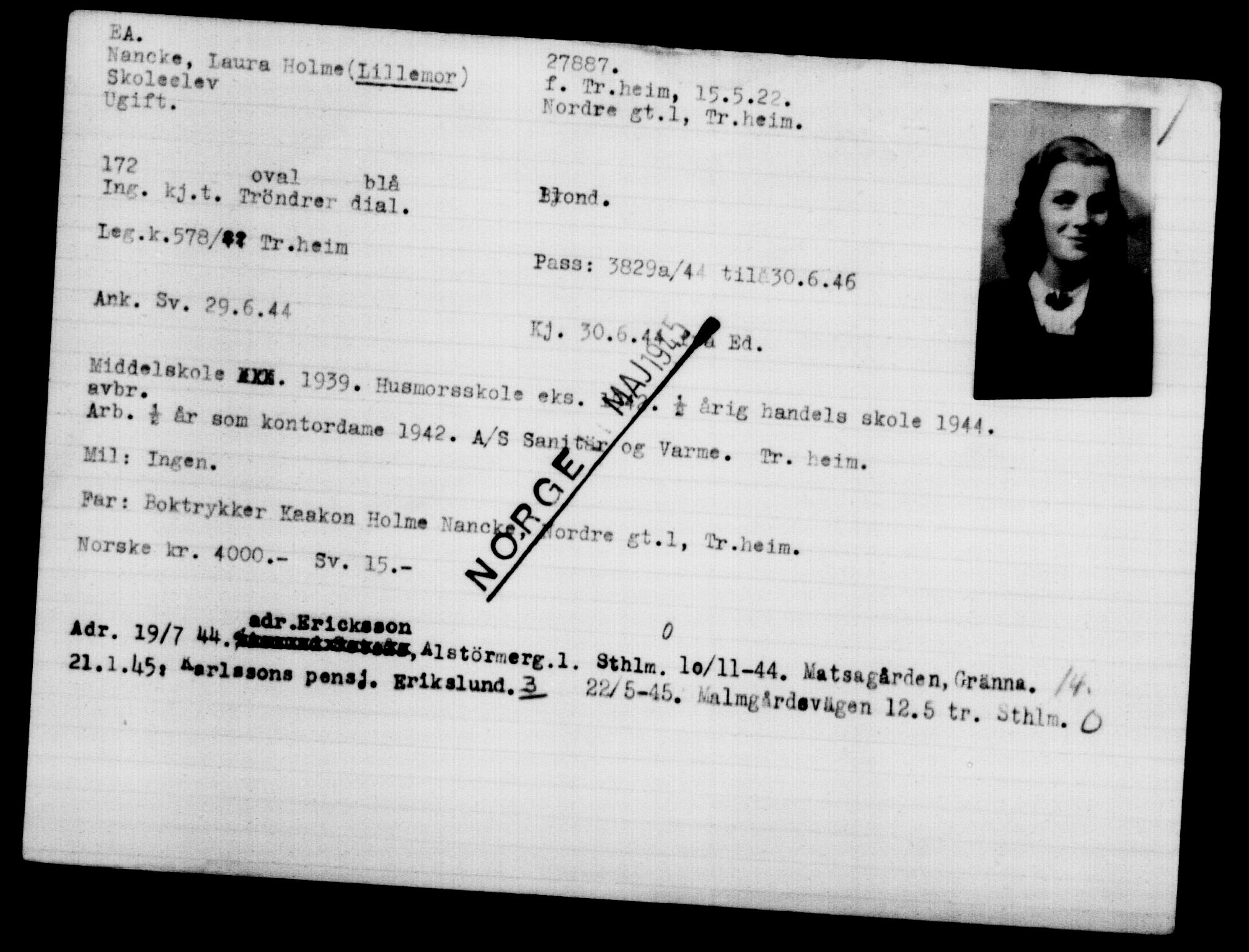 Den Kgl. Norske Legasjons Flyktningskontor, AV/RA-S-6753/V/Va/L0011: Kjesäterkartoteket.  Flyktningenr. 25300-28349, 1940-1945, p. 2755