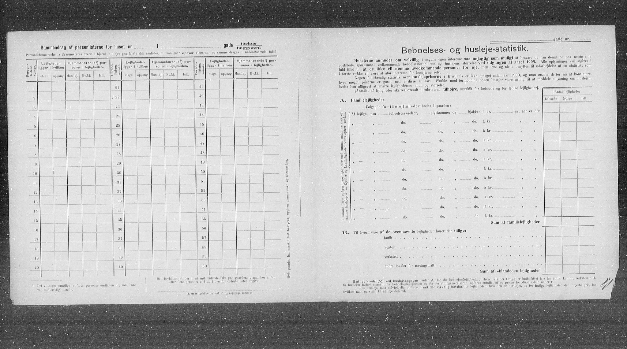 OBA, Municipal Census 1905 for Kristiania, 1905, p. 39907
