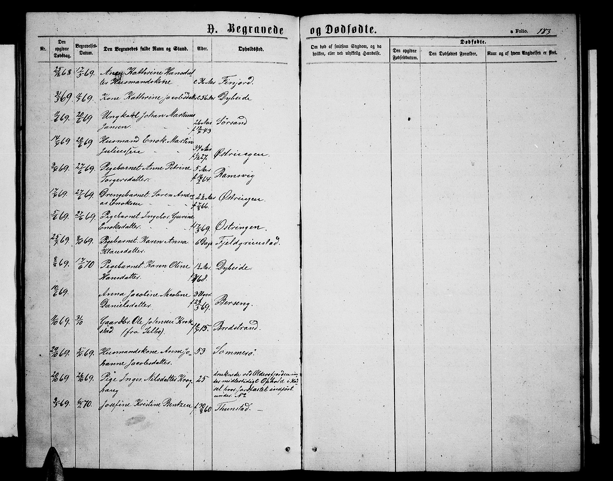 Ministerialprotokoller, klokkerbøker og fødselsregistre - Nordland, AV/SAT-A-1459/893/L1348: Parish register (copy) no. 893C03, 1867-1877, p. 183