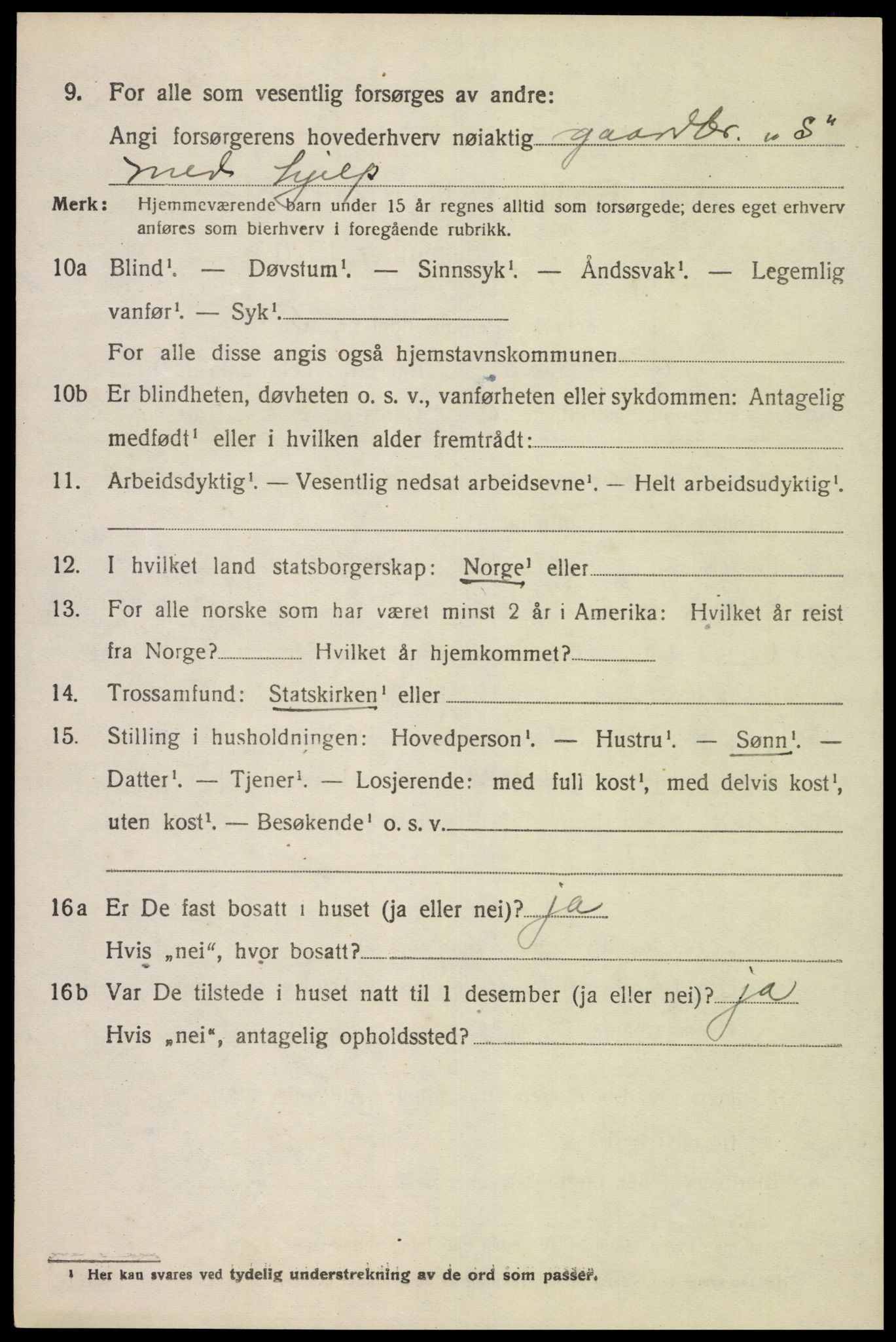 SAK, 1920 census for Herad, 1920, p. 1815