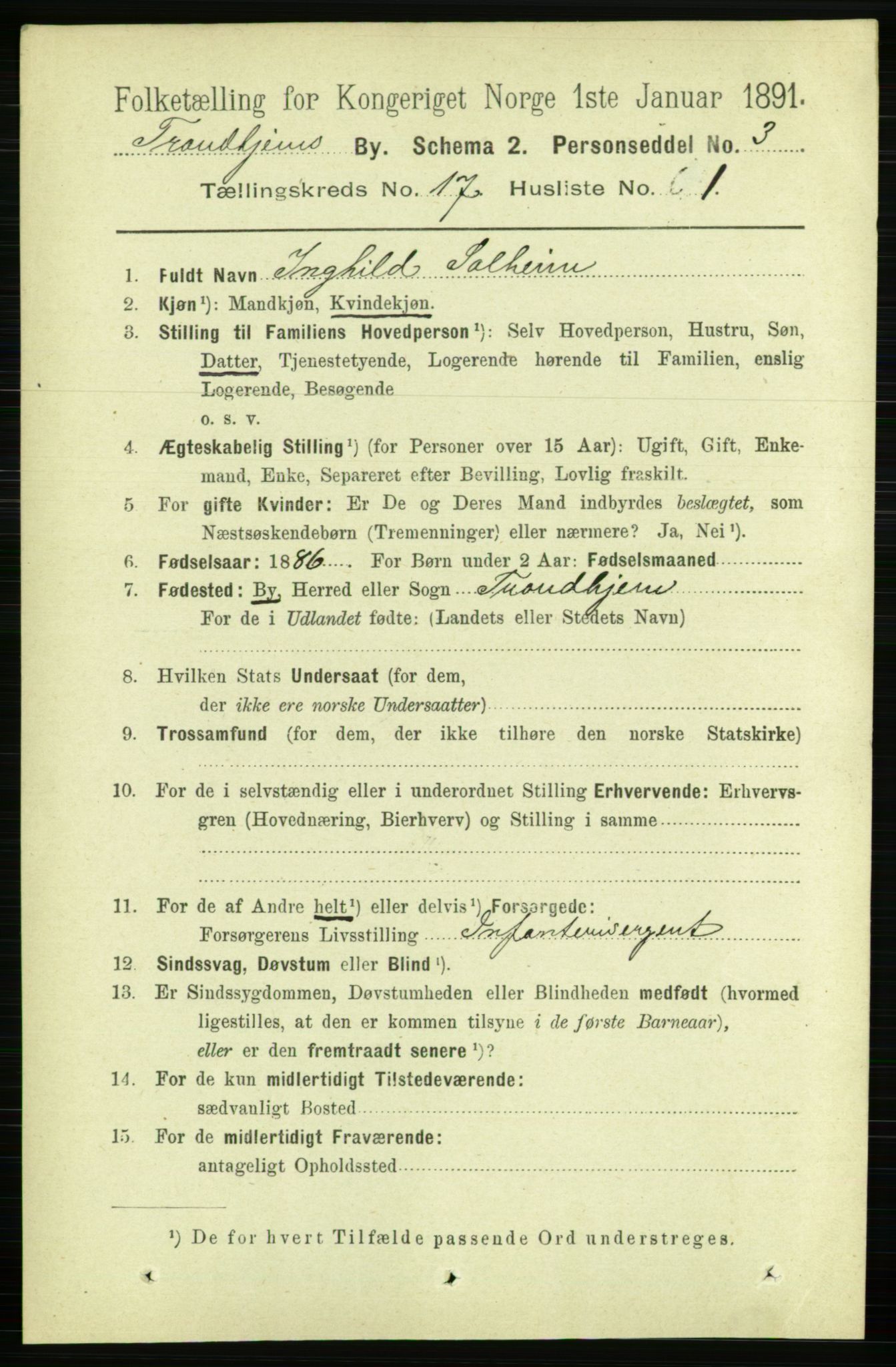 RA, 1891 census for 1601 Trondheim, 1891, p. 13209