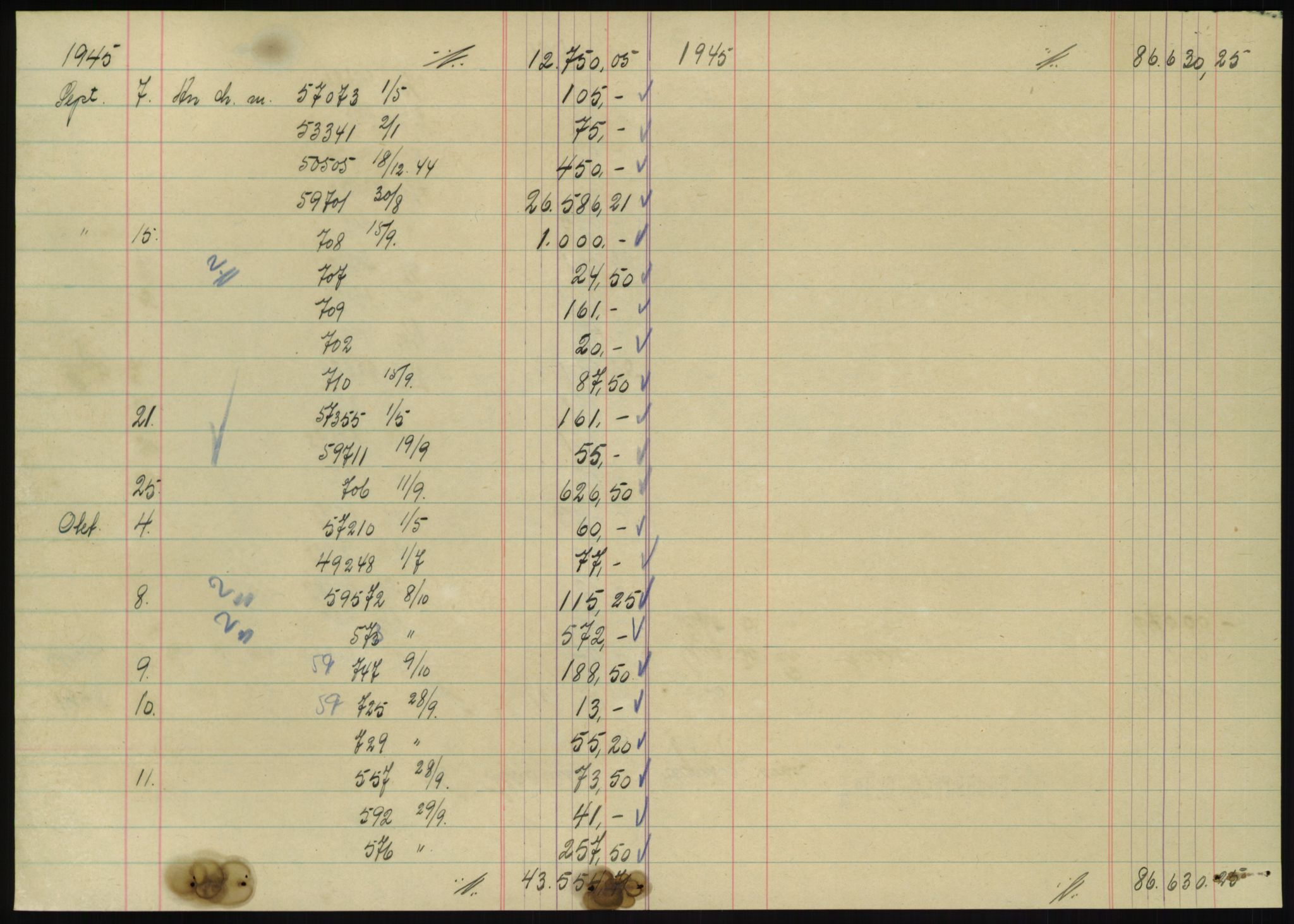 Forsvarsdepartementet, 10. kontor / Oppgjørskontoret, AV/RA-RAFA-1225/D/Db/L0180: Lista oppgjørskontor, 1942-1952, p. 2060