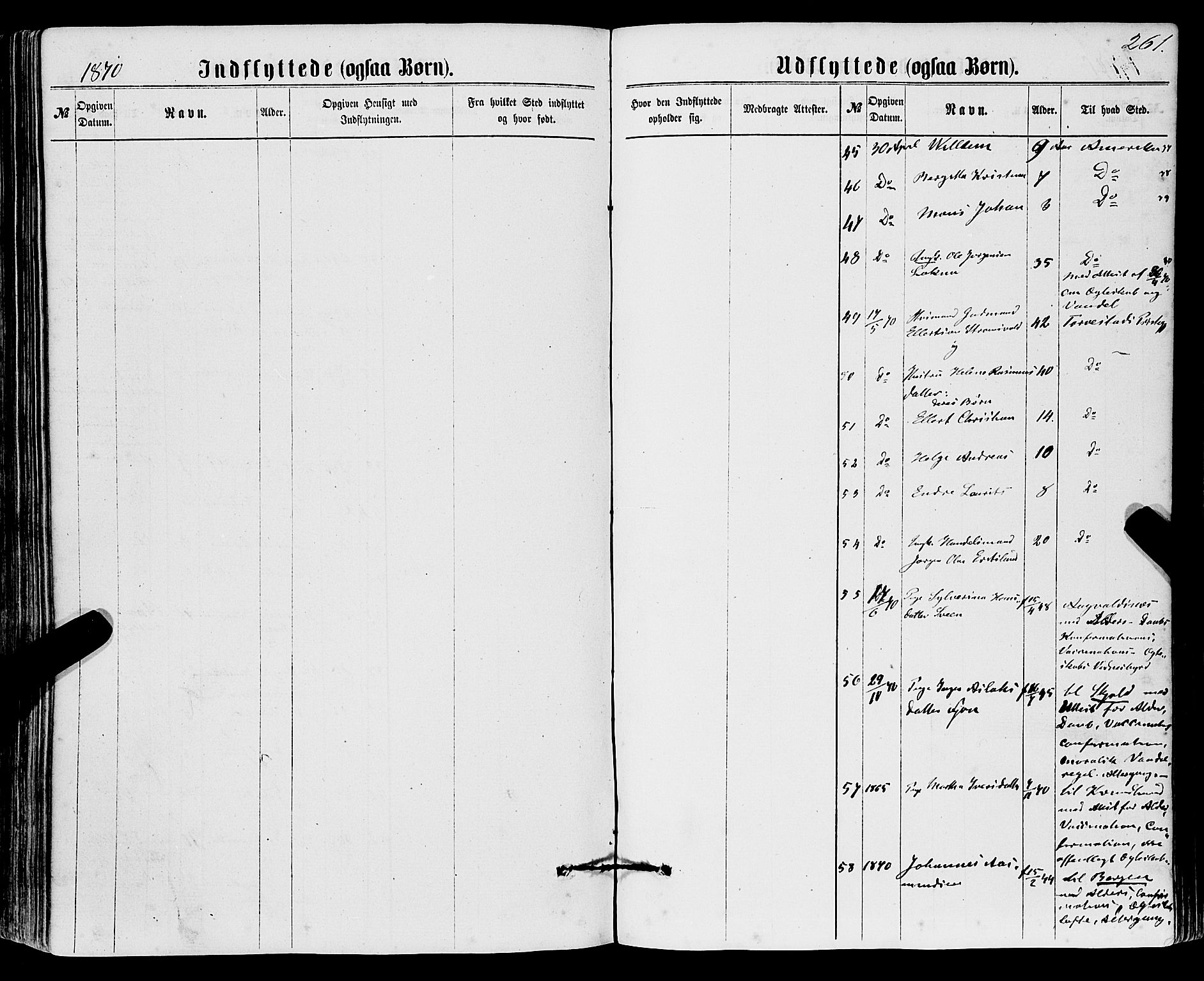 Sveio Sokneprestembete, SAB/A-78501/H/Haa: Parish register (official) no. A 1, 1861-1877, p. 261