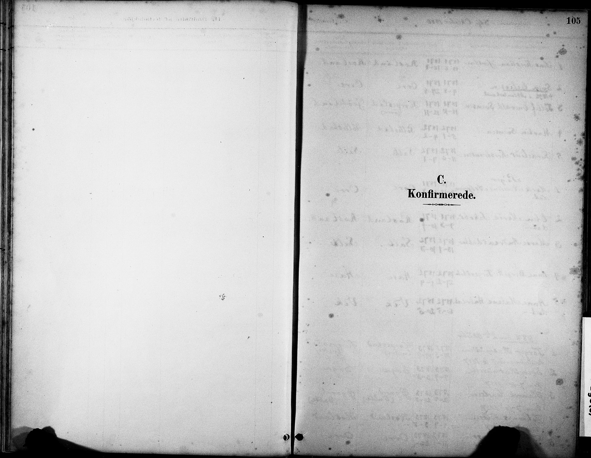 Klepp sokneprestkontor, SAST/A-101803/001/3/30BA/L0007: Parish register (official) no. A 8, 1886-1912, p. 105
