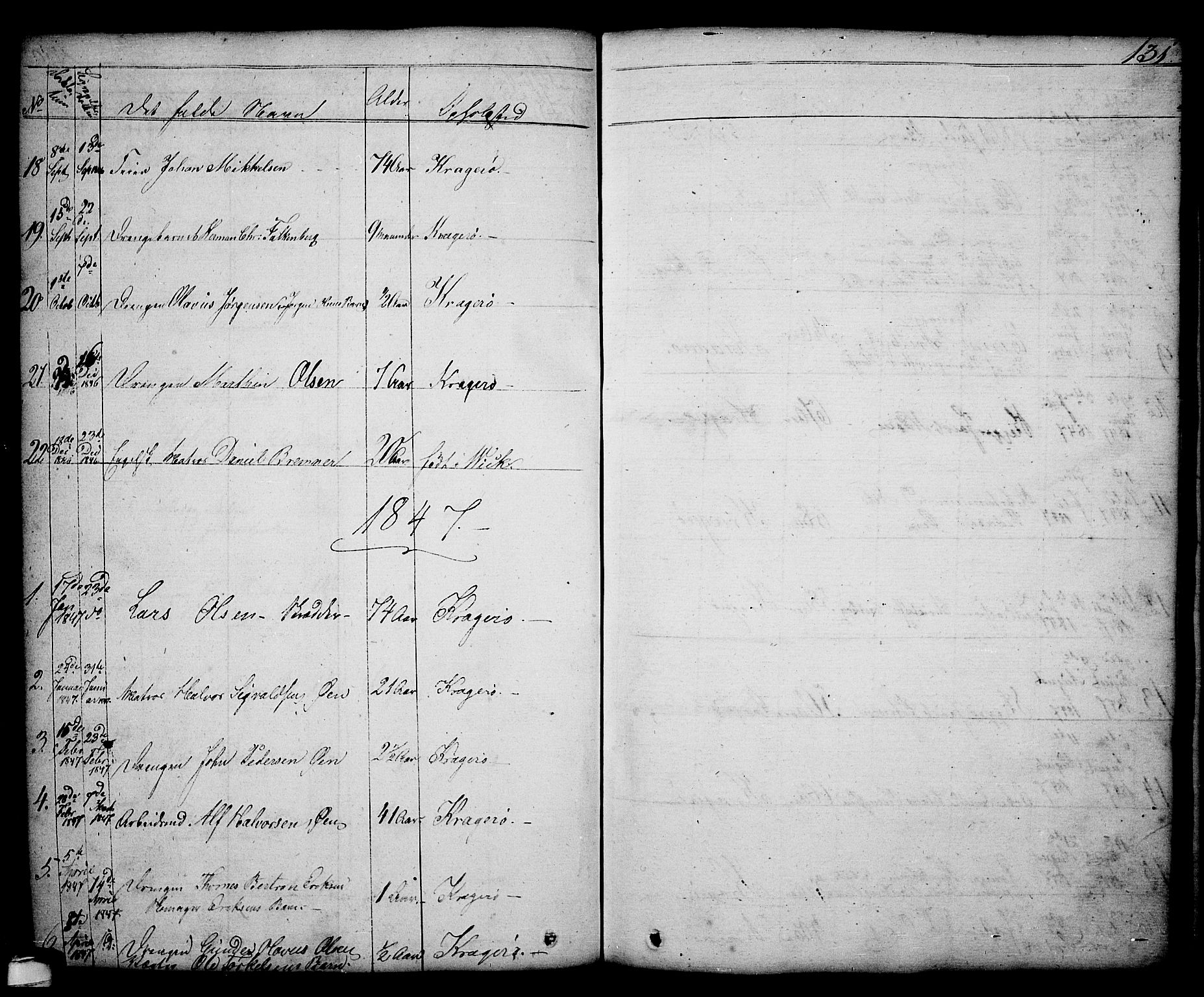 Kragerø kirkebøker, SAKO/A-278/G/Ga/L0003: Parish register (copy) no. 3, 1832-1852, p. 131