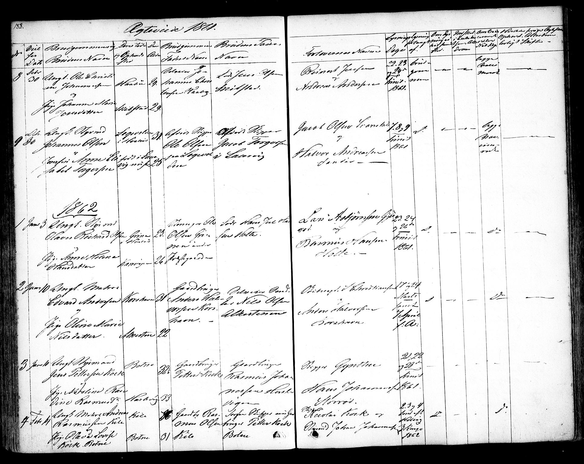 Hvaler prestekontor Kirkebøker, AV/SAO-A-2001/F/Fa/L0006: Parish register (official) no. I 6, 1846-1863, p. 188