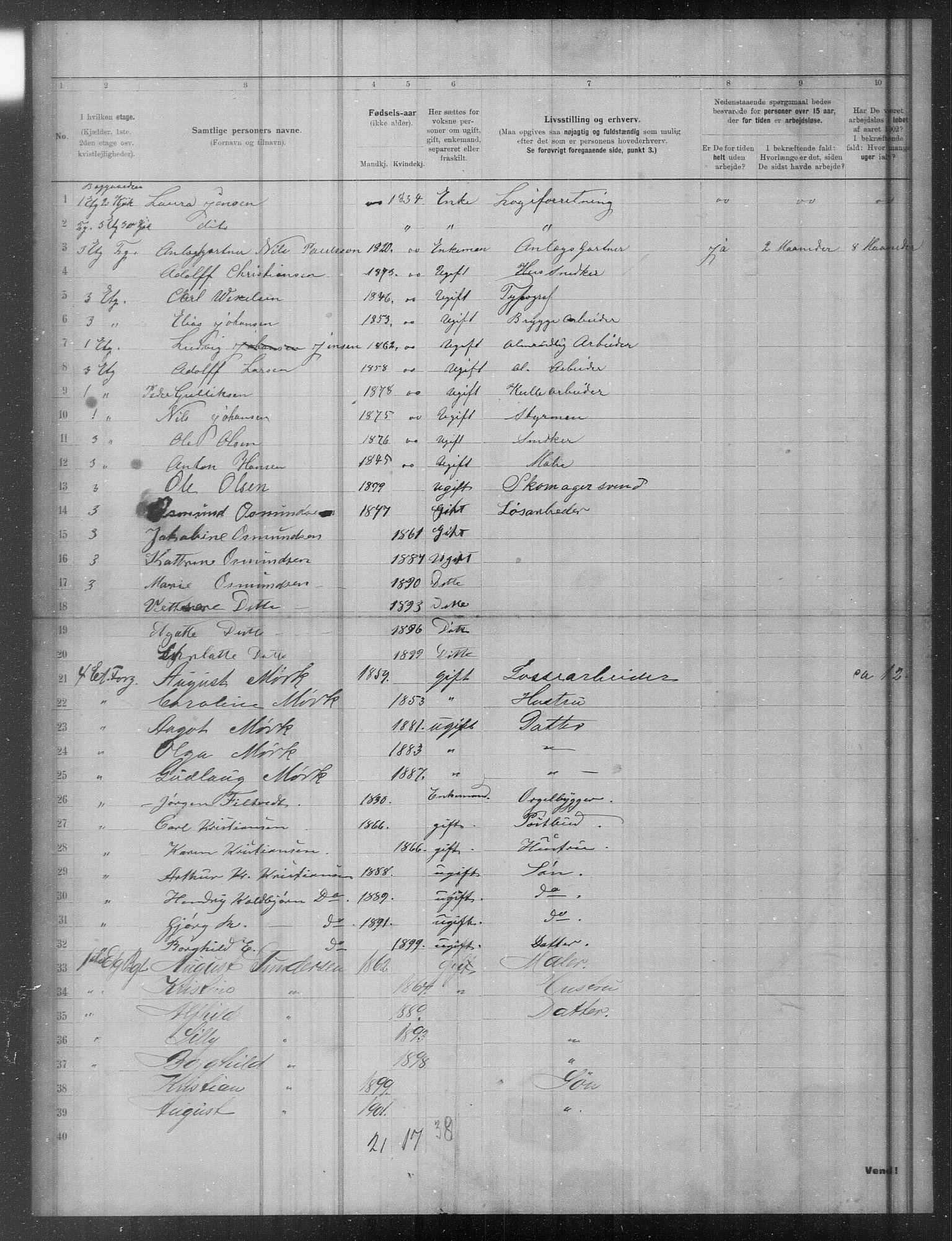 OBA, Municipal Census 1902 for Kristiania, 1902, p. 18610