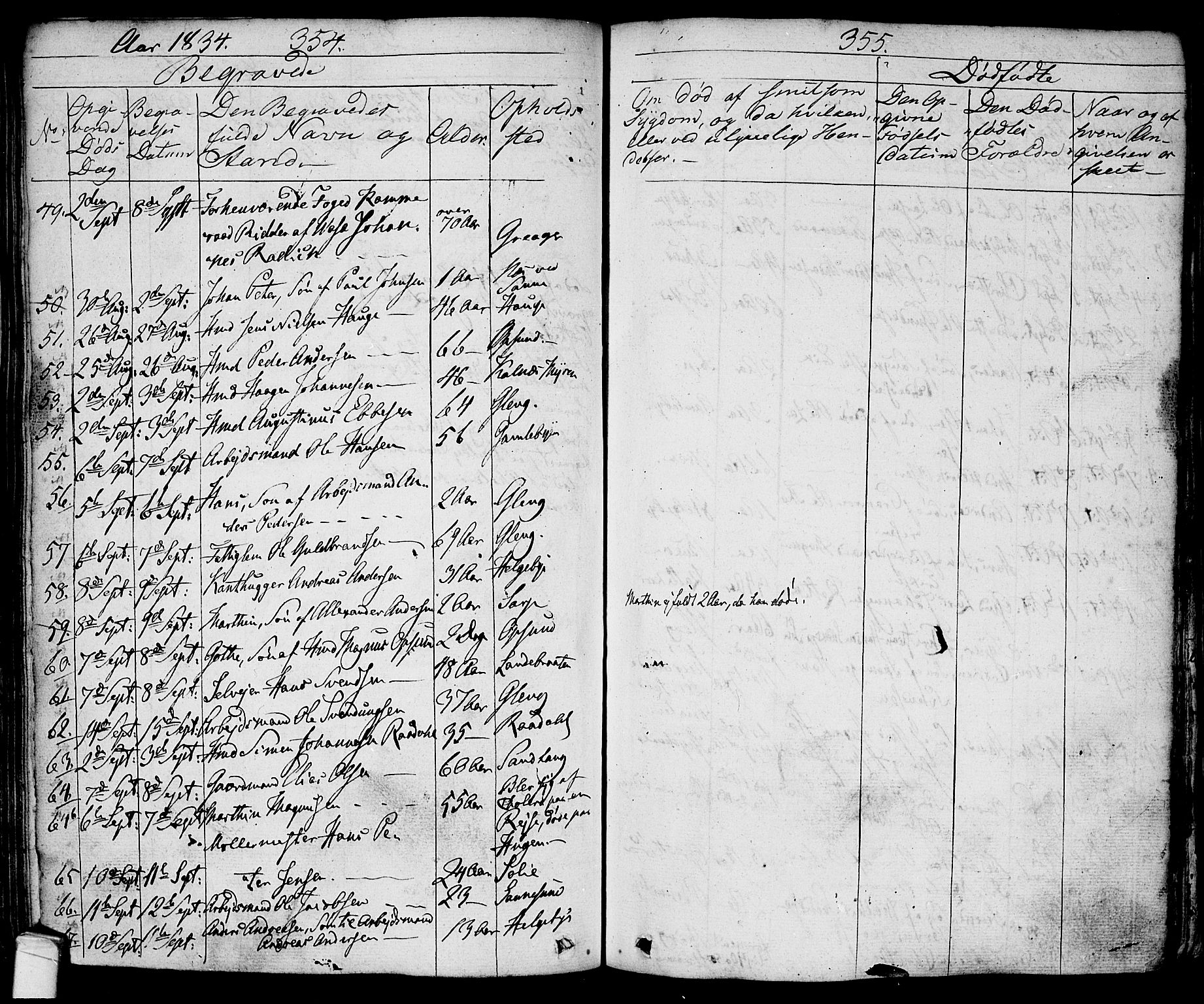 Tune prestekontor Kirkebøker, SAO/A-2007/F/Fa/L0007: Parish register (official) no. 7, 1831-1837, p. 354-355