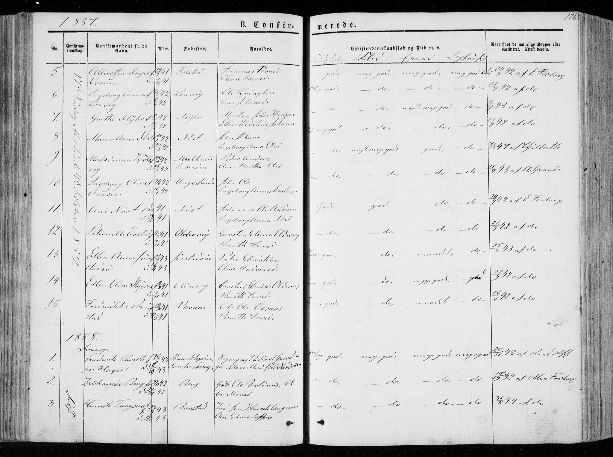Ministerialprotokoller, klokkerbøker og fødselsregistre - Nord-Trøndelag, SAT/A-1458/722/L0218: Parish register (official) no. 722A05, 1843-1868, p. 126
