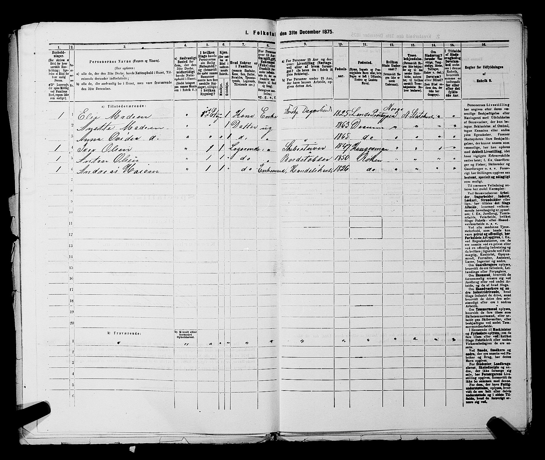 SAKO, 1875 census for 0602 Drammen, 1875, p. 2088