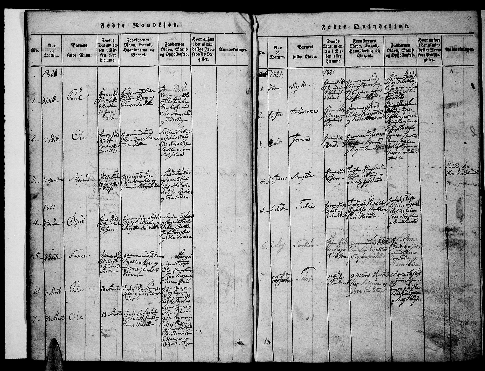 Valle sokneprestkontor, AV/SAK-1111-0044/F/Fb/Fbc/L0001: Parish register (copy) no. B 1 /1, 1816-1829, p. 11