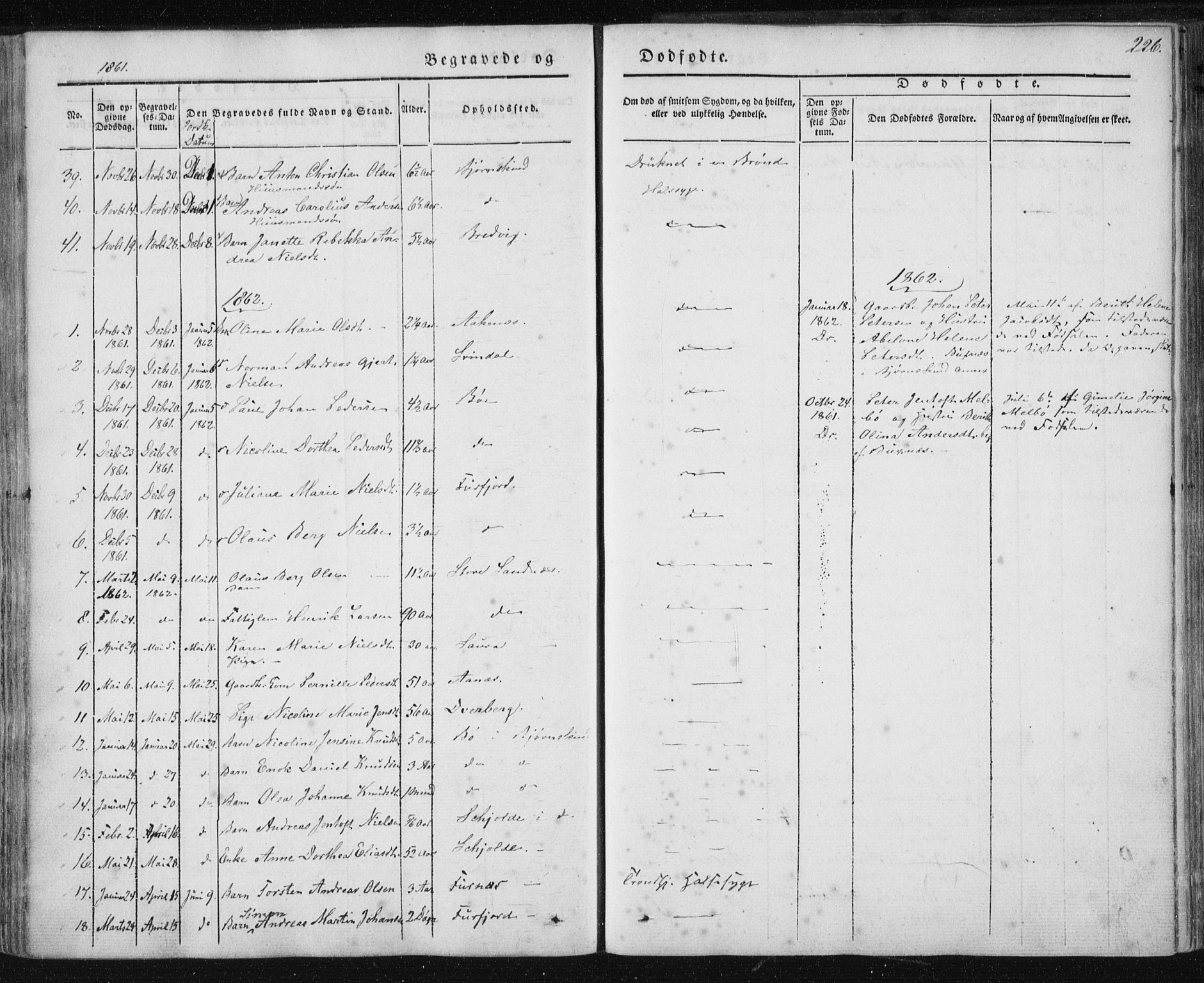 Ministerialprotokoller, klokkerbøker og fødselsregistre - Nordland, SAT/A-1459/897/L1396: Parish register (official) no. 897A04, 1842-1866, p. 226