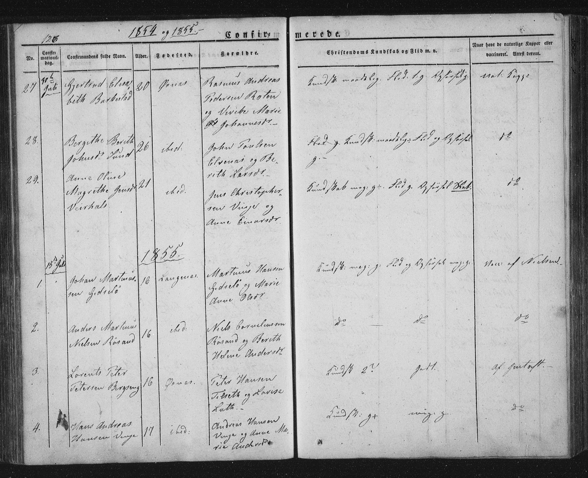 Ministerialprotokoller, klokkerbøker og fødselsregistre - Nordland, AV/SAT-A-1459/893/L1332: Parish register (official) no. 893A05, 1841-1858, p. 126