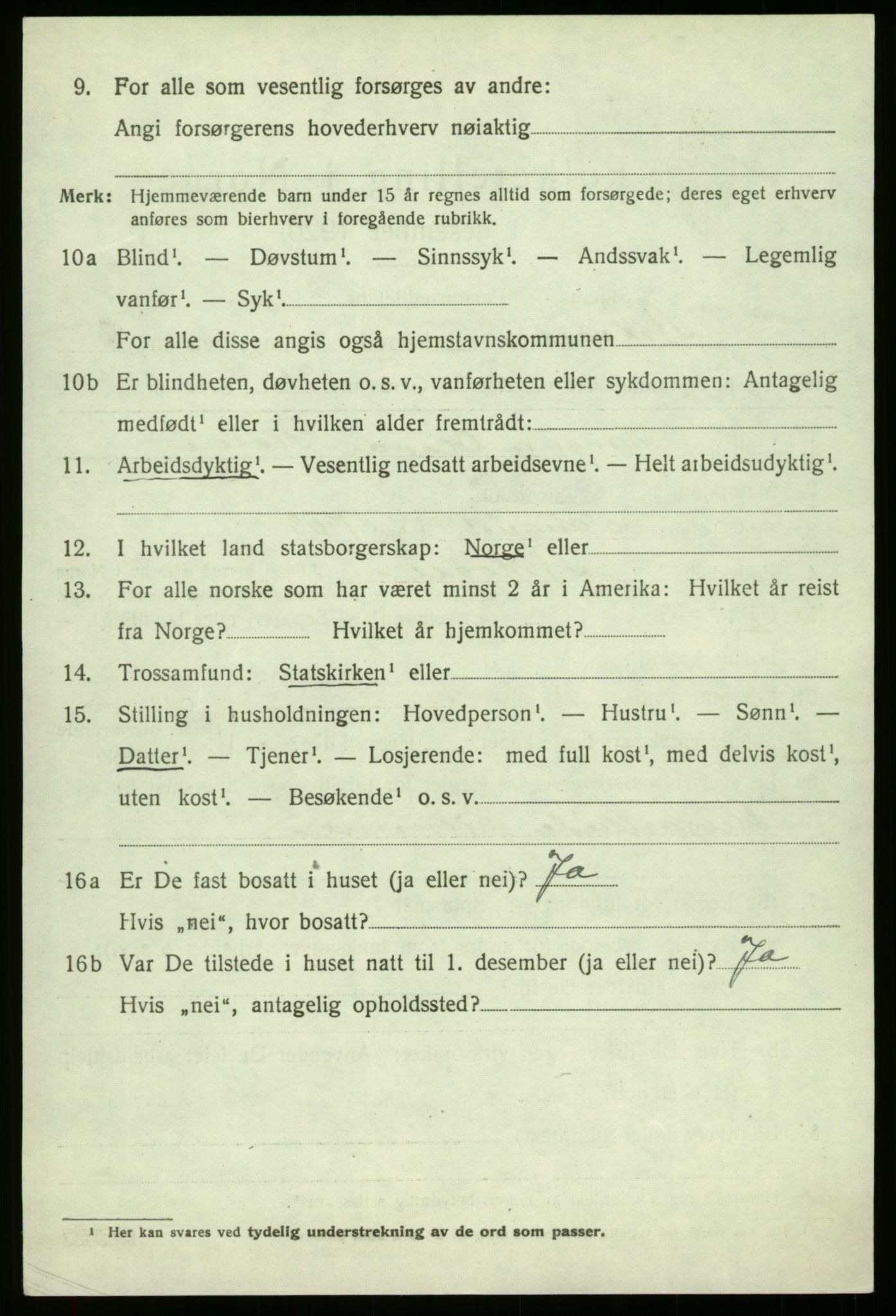 SAB, 1920 census for Askvoll, 1920, p. 3619