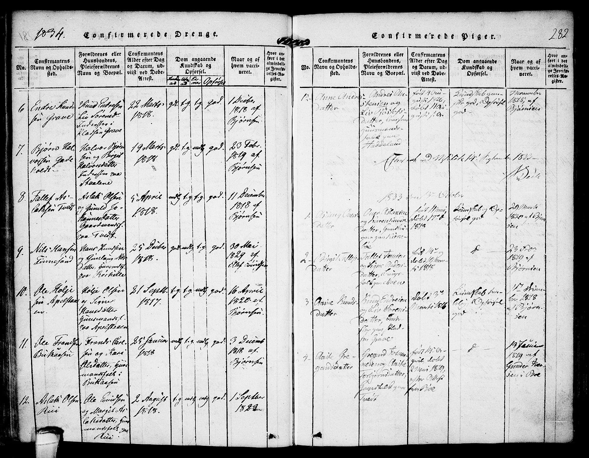 Kviteseid kirkebøker, SAKO/A-276/F/Fa/L0005: Parish register (official) no. I 5, 1815-1836, p. 282